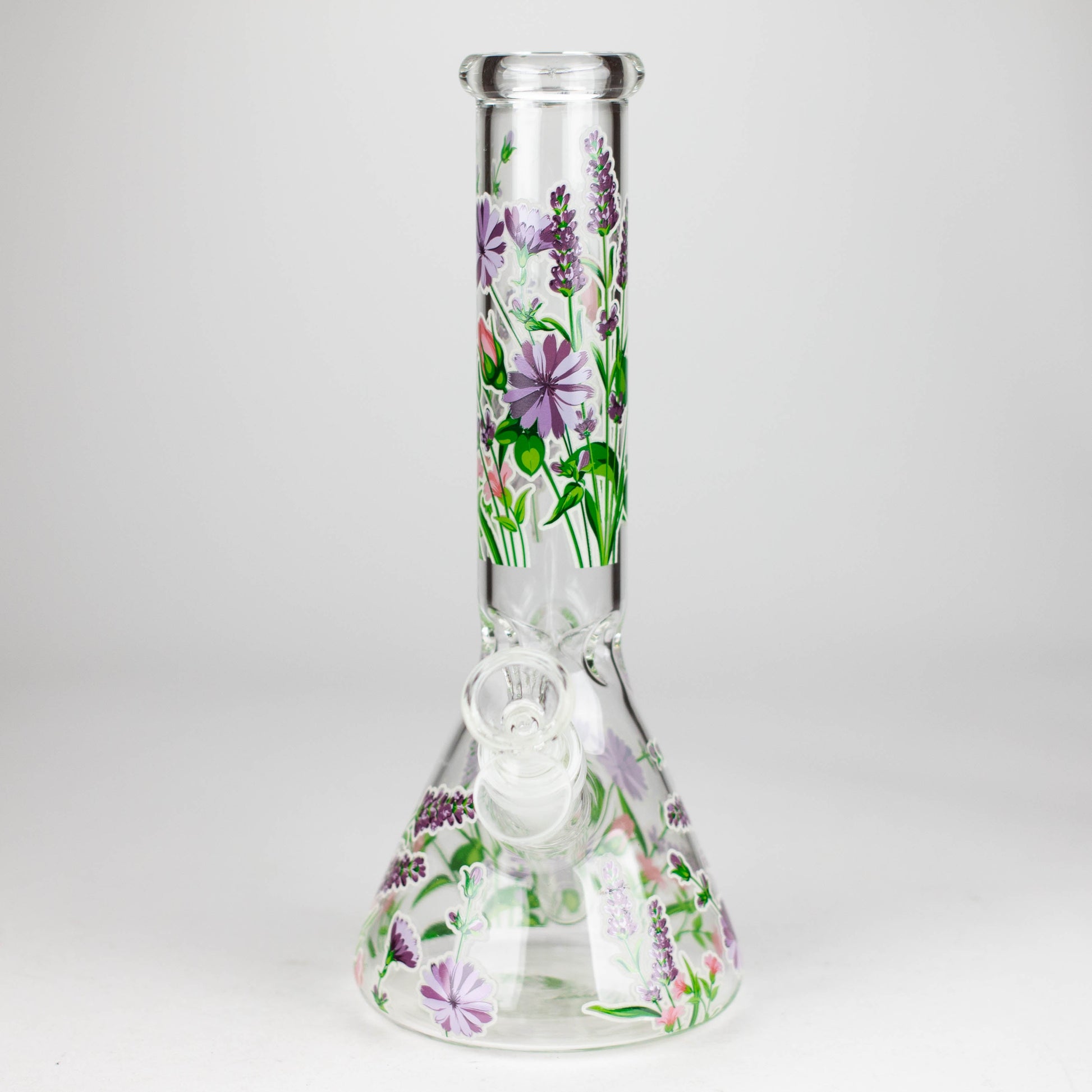 10" Glow in the dark Glass Bong With Flower Design_7