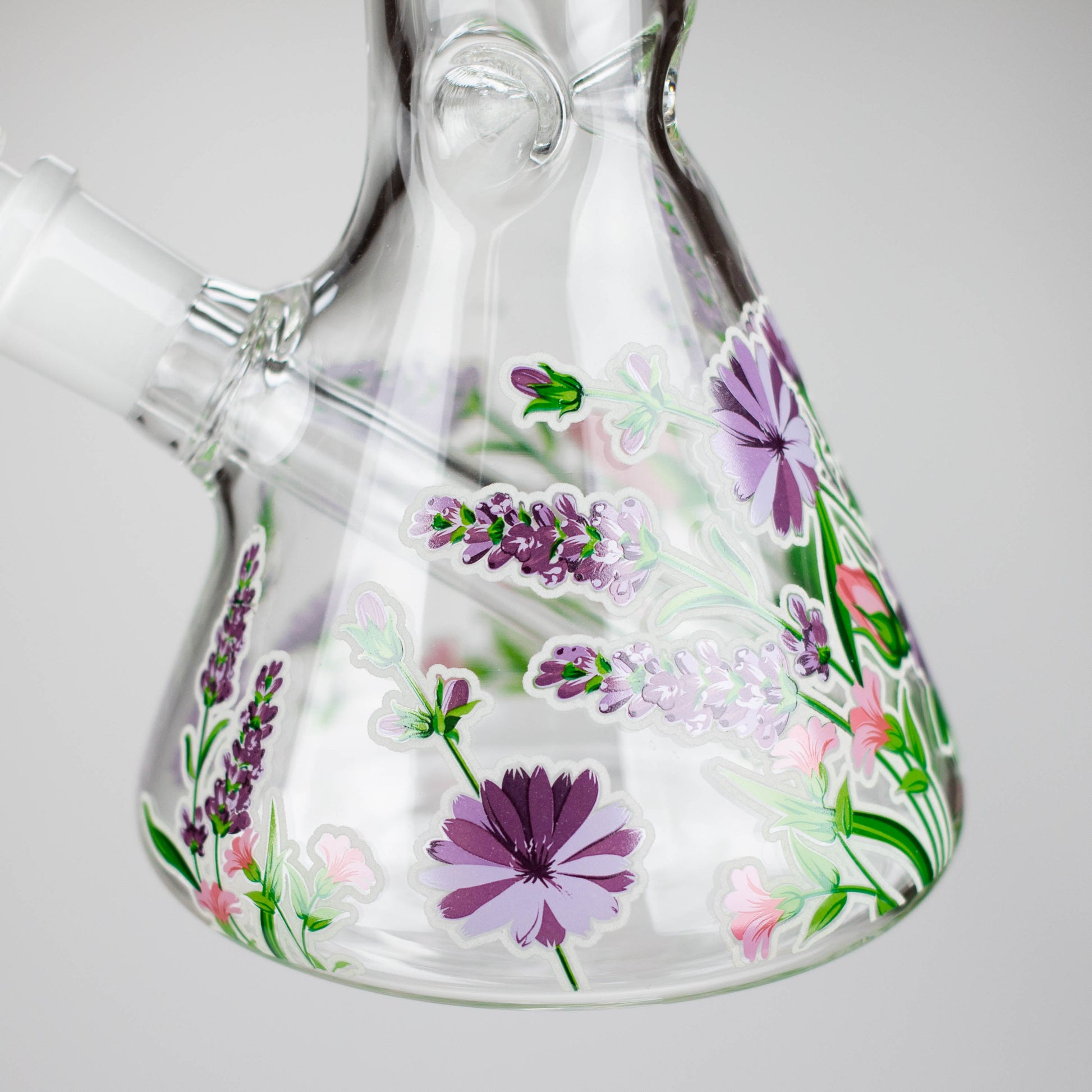 10" Glow in the dark Glass Bong With Flower Design_10