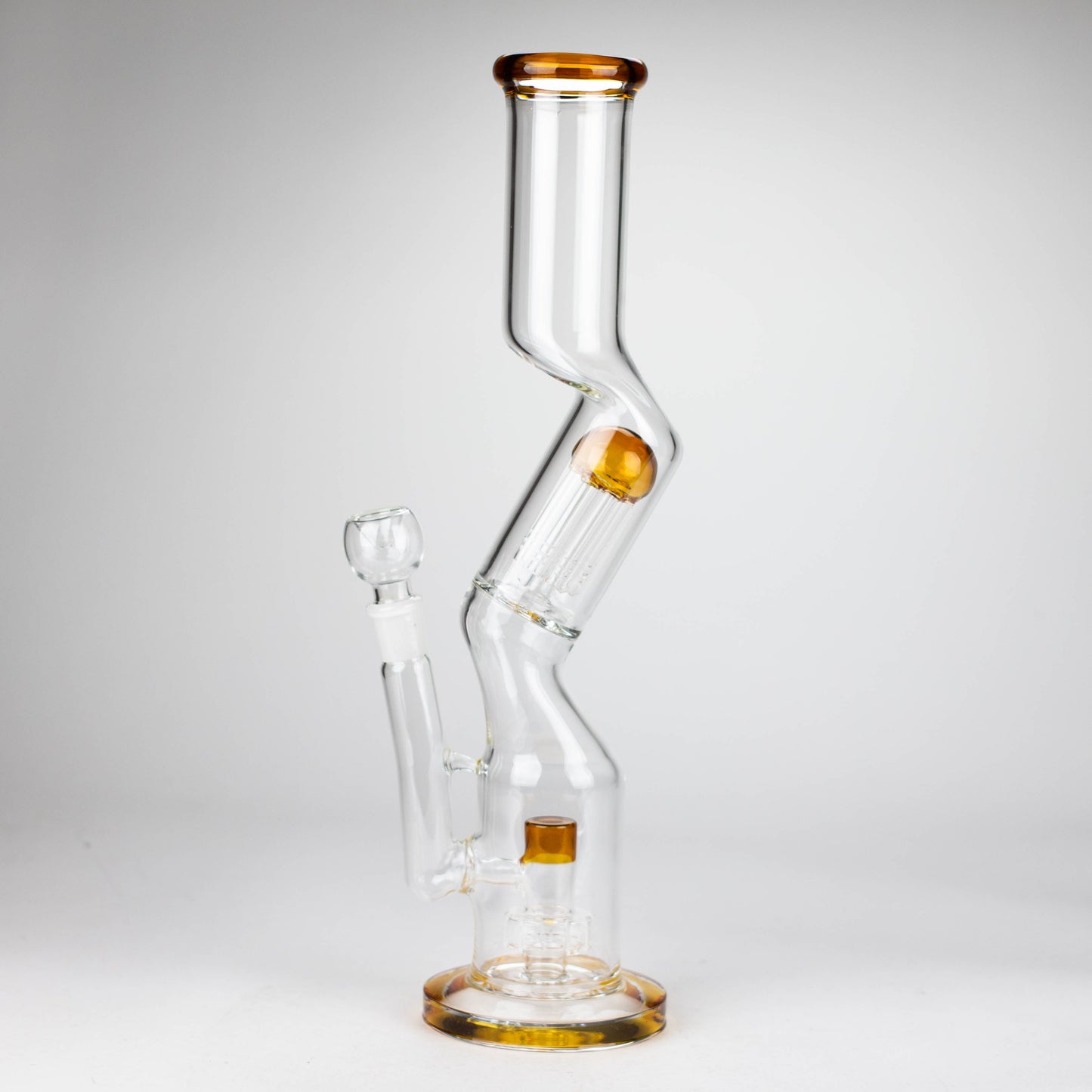 16" Zig-zag glass bong with percolator_4