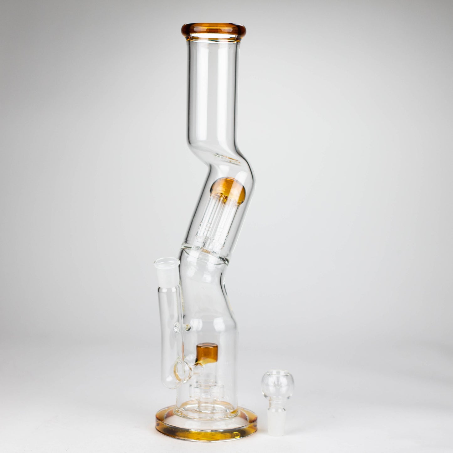 16" Zig-zag glass bong with percolator_1