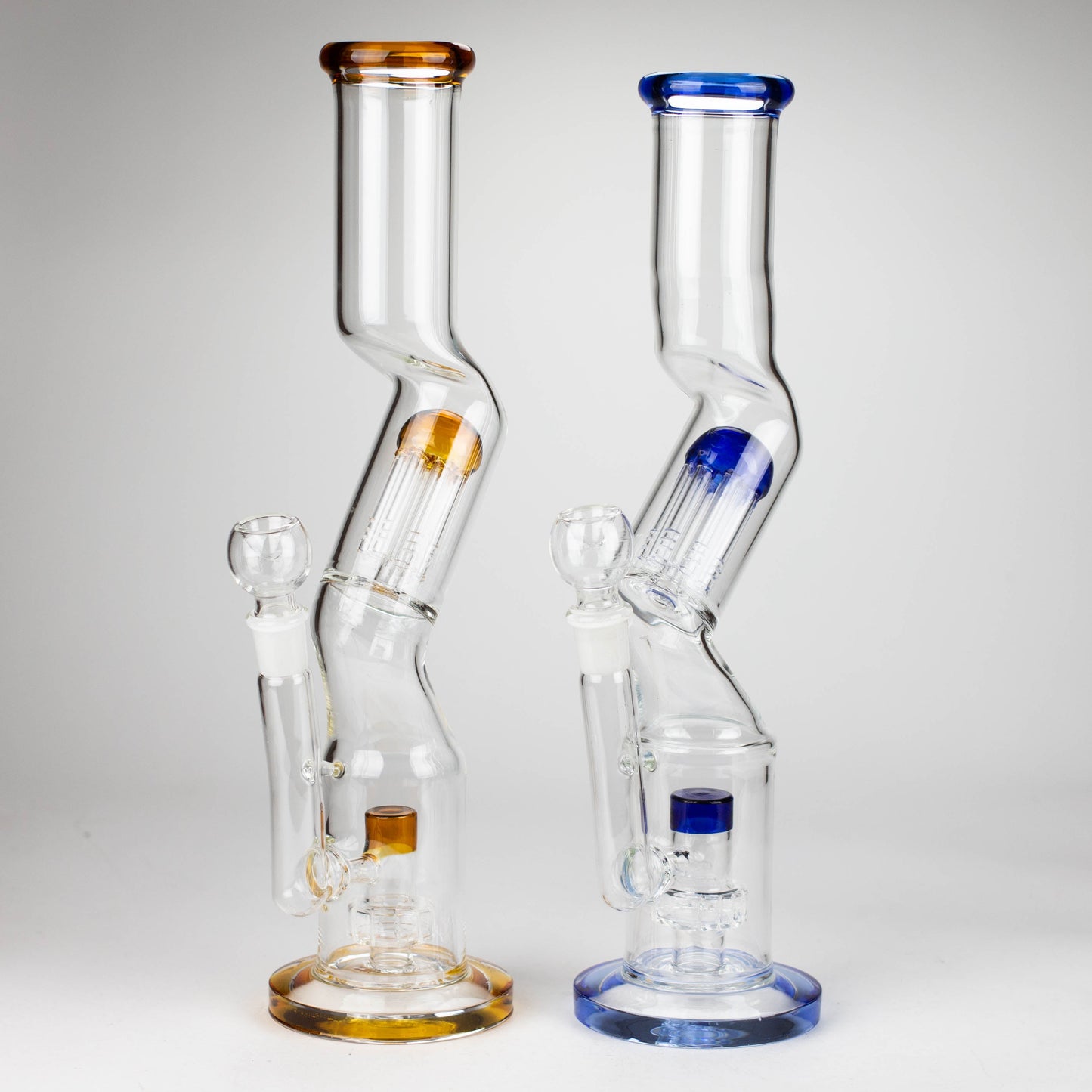 16" Zig-zag glass bong with percolator_0