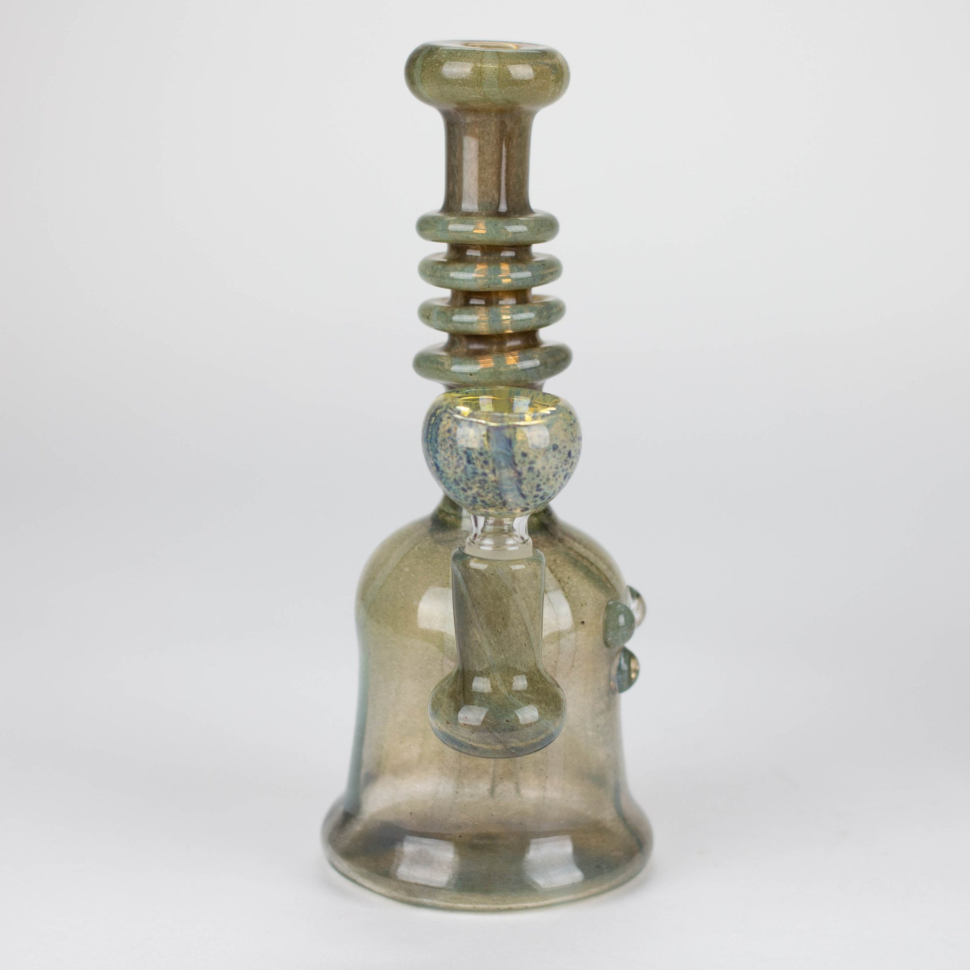 8" marble design multi color glass water bong_3