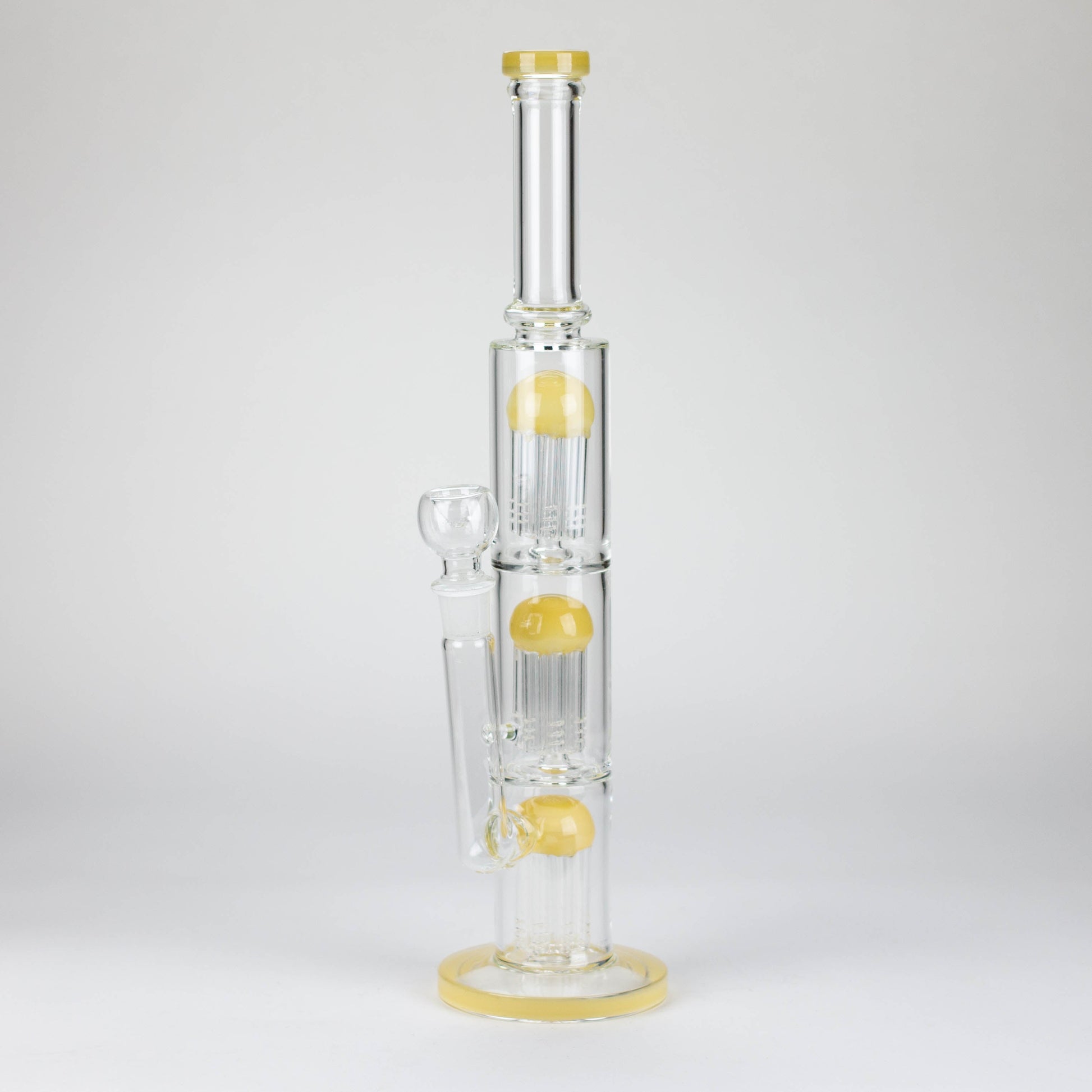 16" straight tube glass water bong with tree-arm percolator and diffuser_2