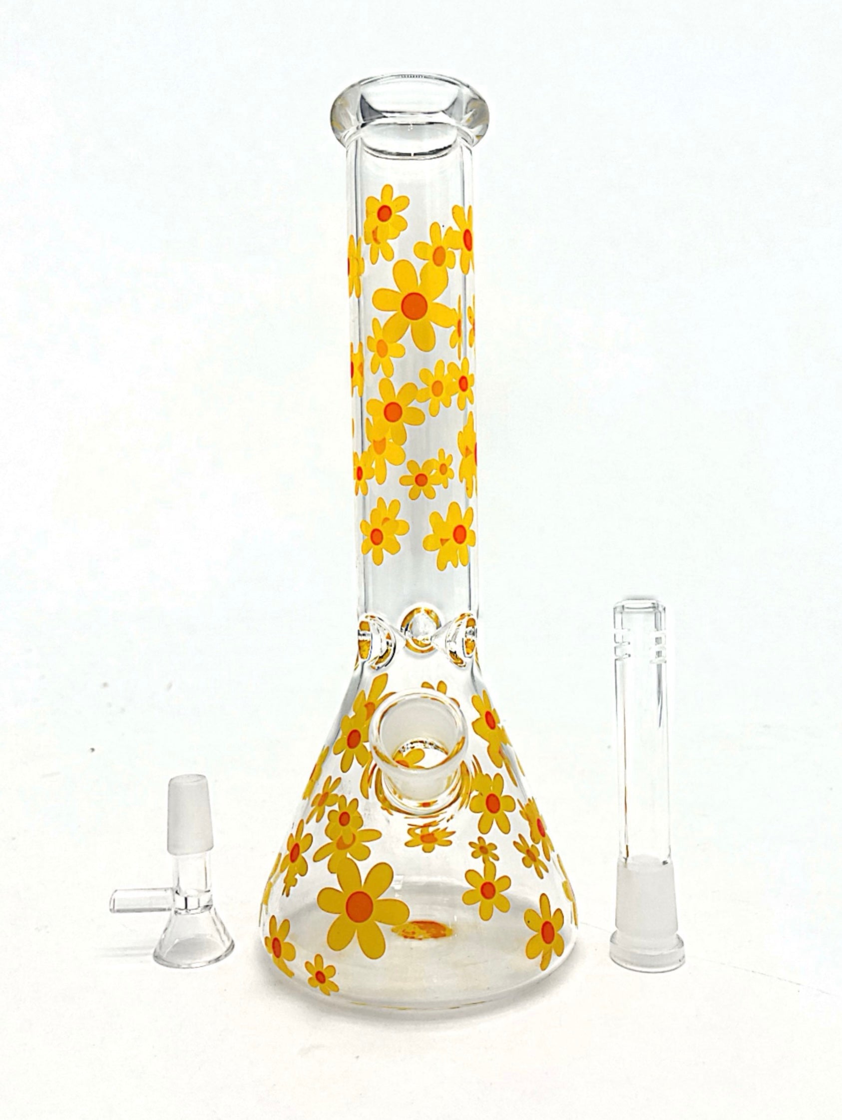 10" Flower Design Glass Bong_6