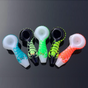 Scorpion Glow In The Dark Glass Smoking Spoon Hand Pipe_8