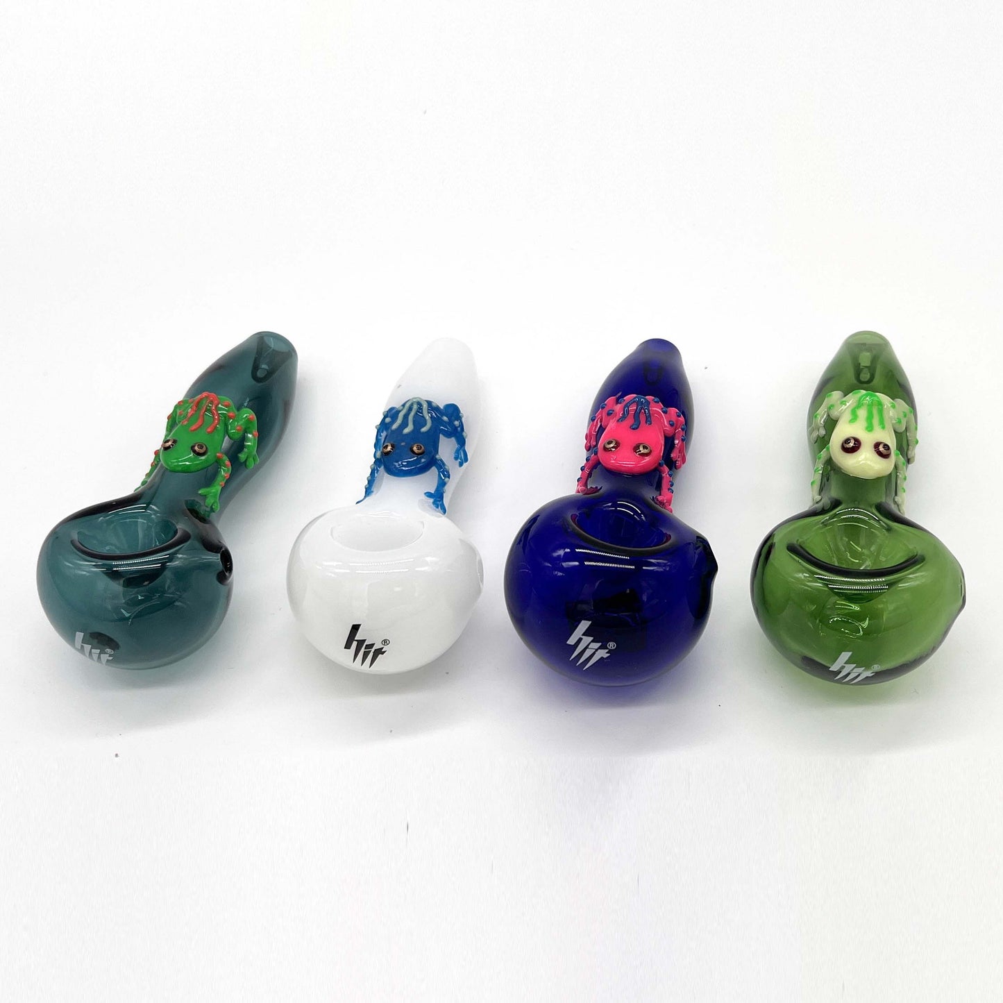 Frog Glow In The Dark Glass Smoking Spoon Hand Pipe_7