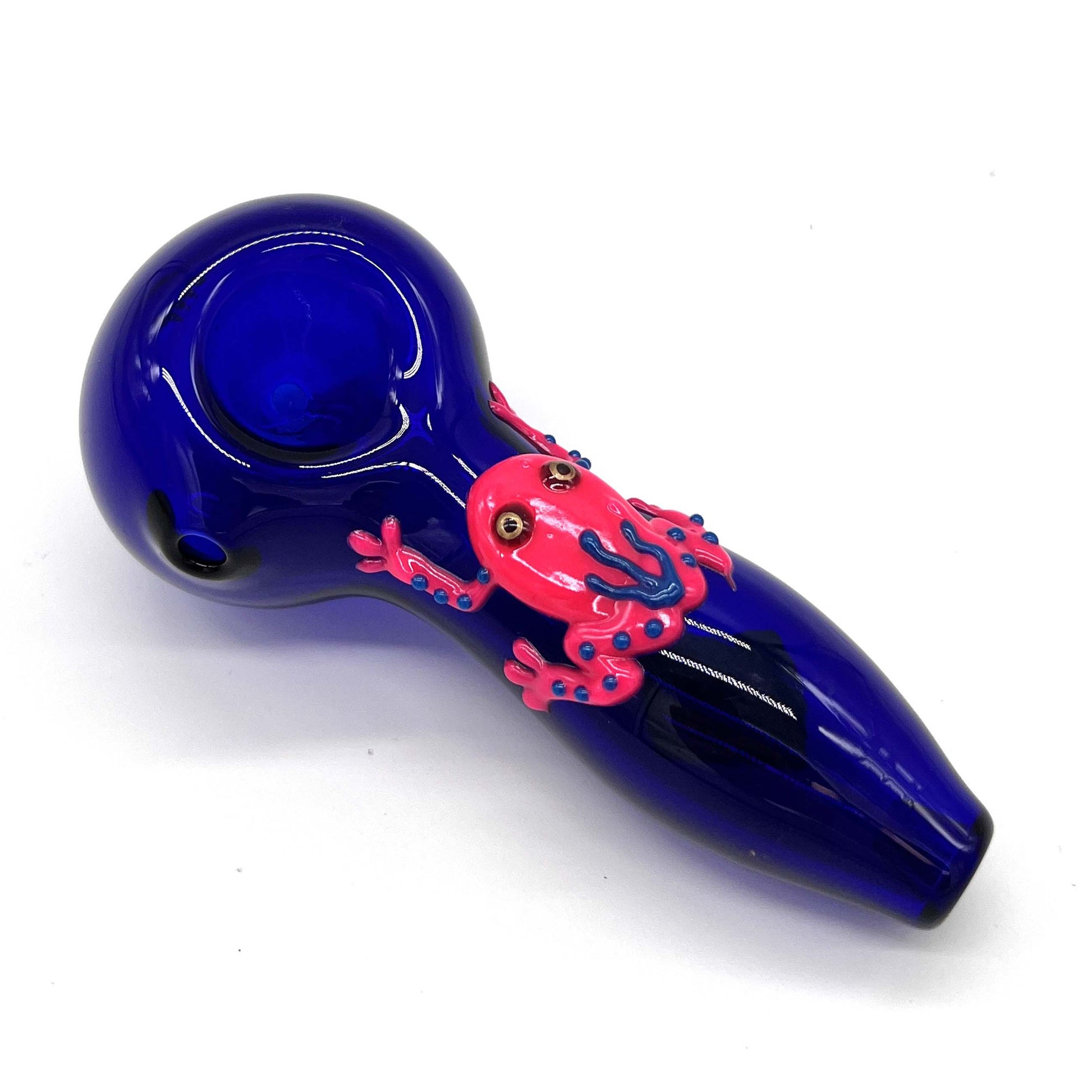 Frog Glow In The Dark Glass Smoking Spoon Hand Pipe_5