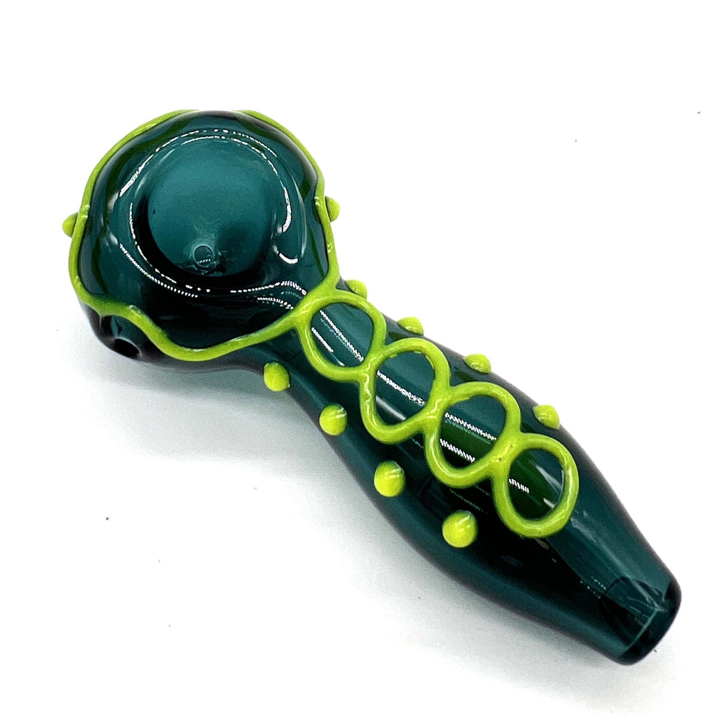 Glow In The Dark Glass Smoking Spoon Hand Pipe_3