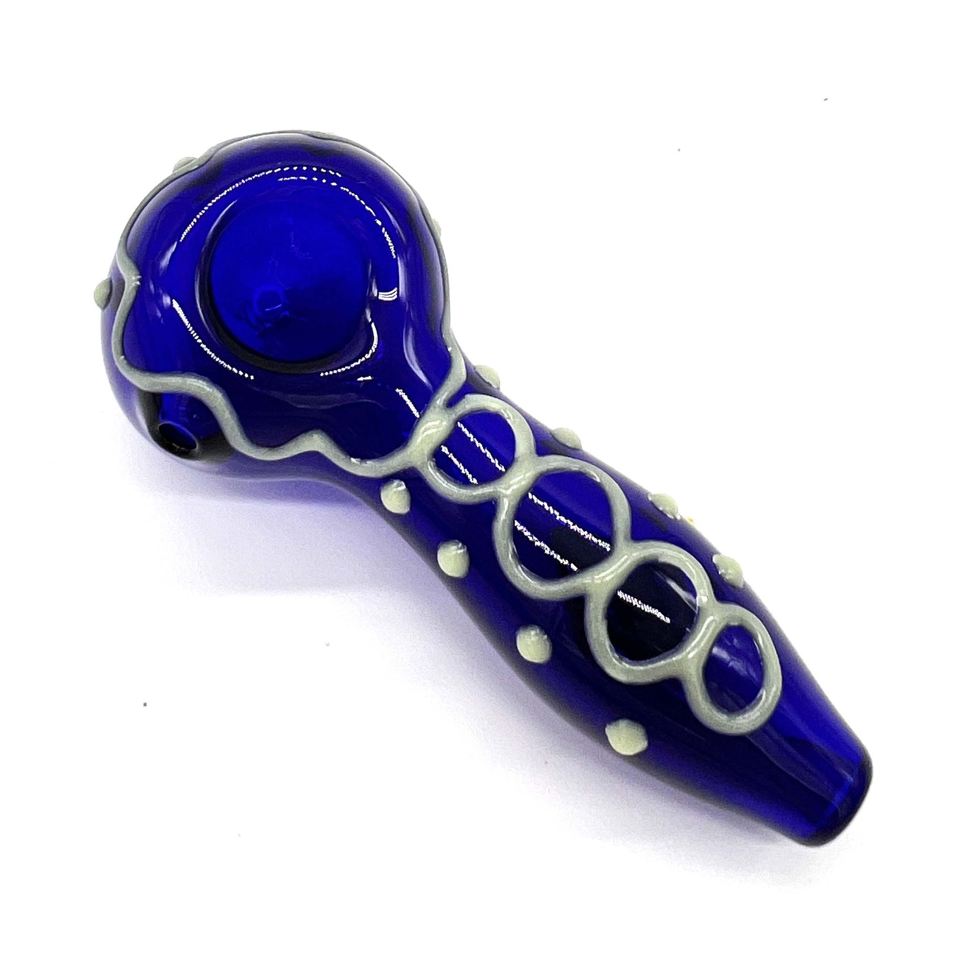 Glow In The Dark Glass Smoking Spoon Hand Pipe_2