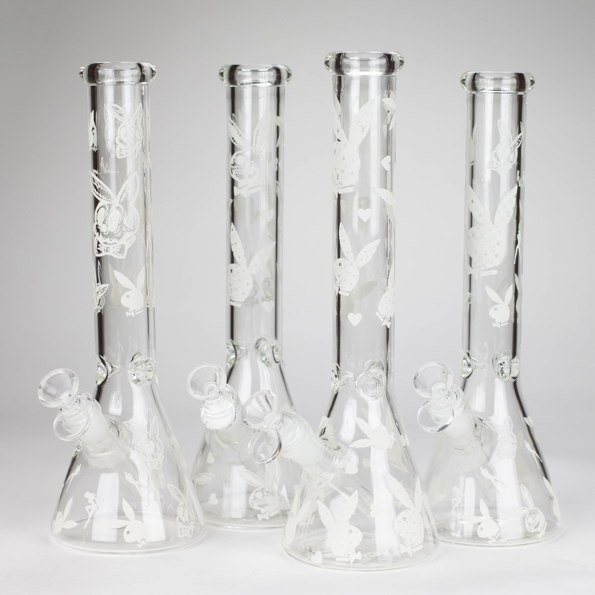 12" 5mm Luxury Design Glow in the Dark Glass Bong_0