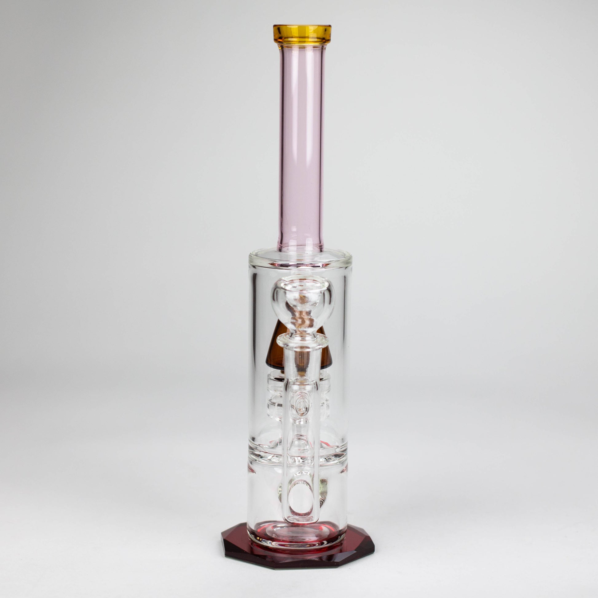 10" diamond cut stemless glass water pipe_3