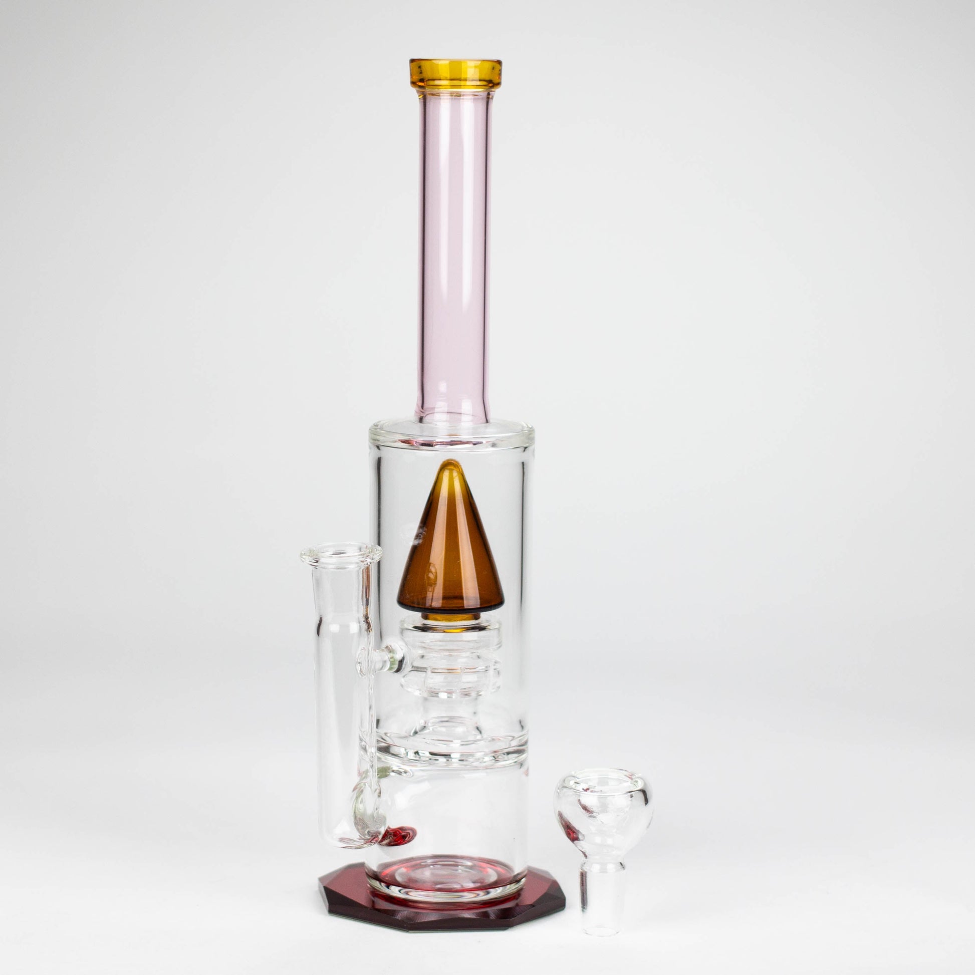 10" diamond cut stemless glass water pipe_7