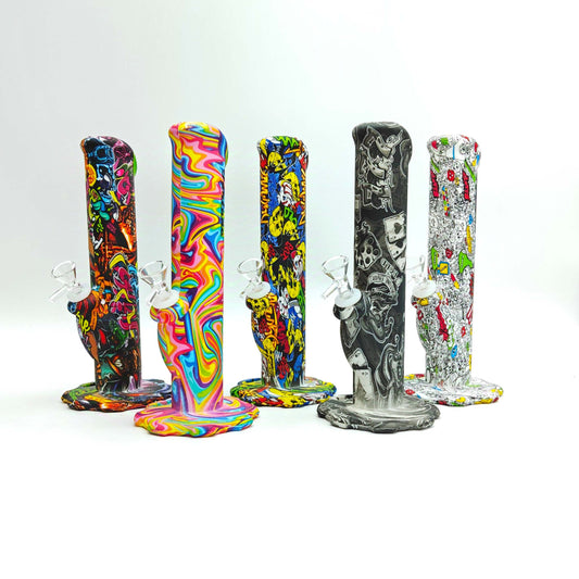 Fortune | 10" Hydrographic Silicone Waterpipe-Assorted [SP1010P]_0