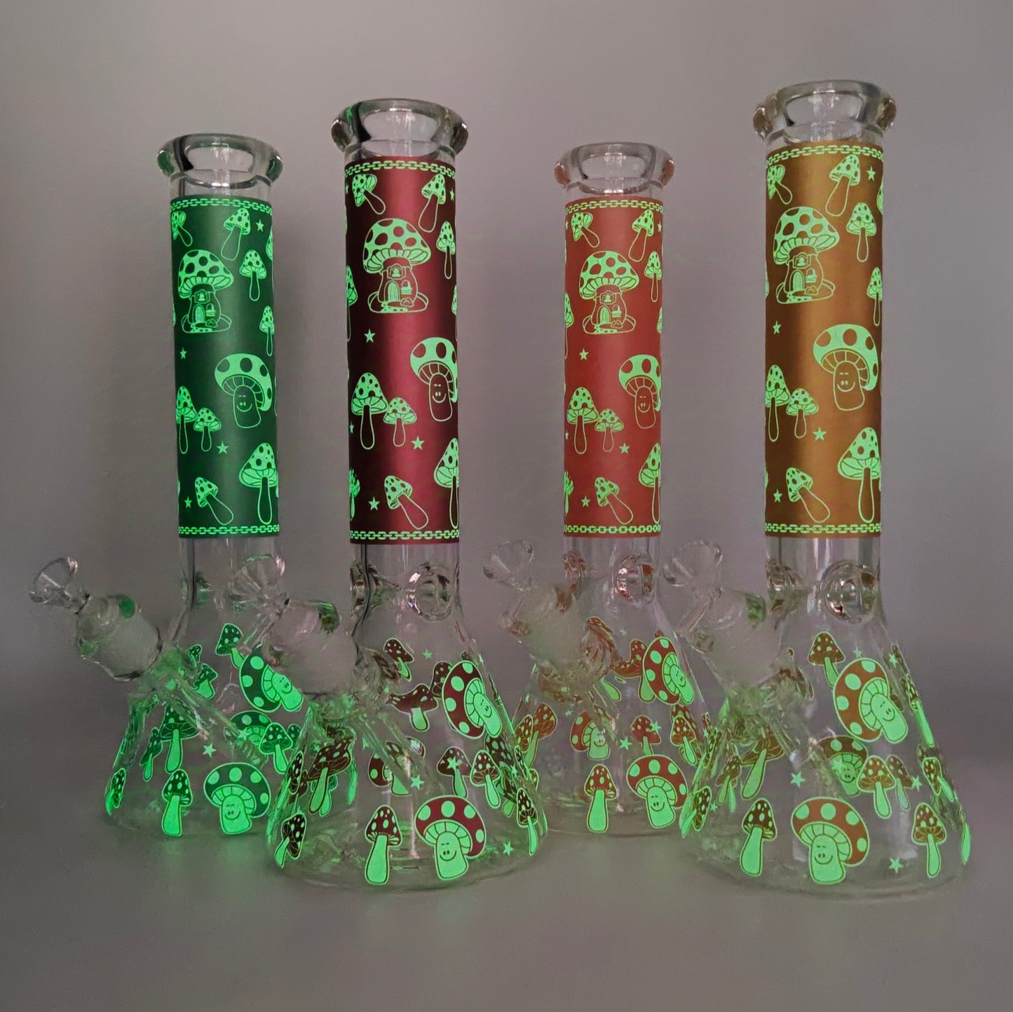 14" 7mm Mushroom Glow in the dark Bong_4