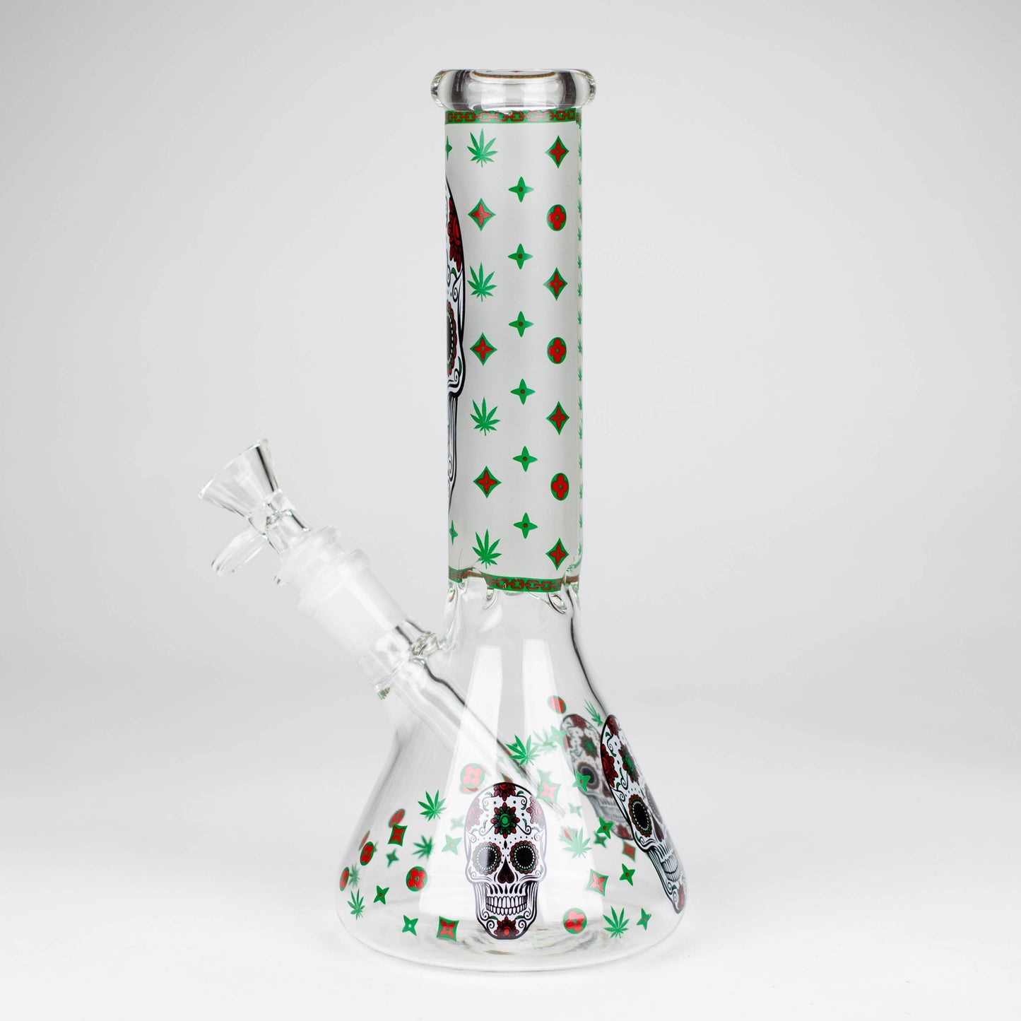 10" Glass Bong With Sugar Skull  Design_1