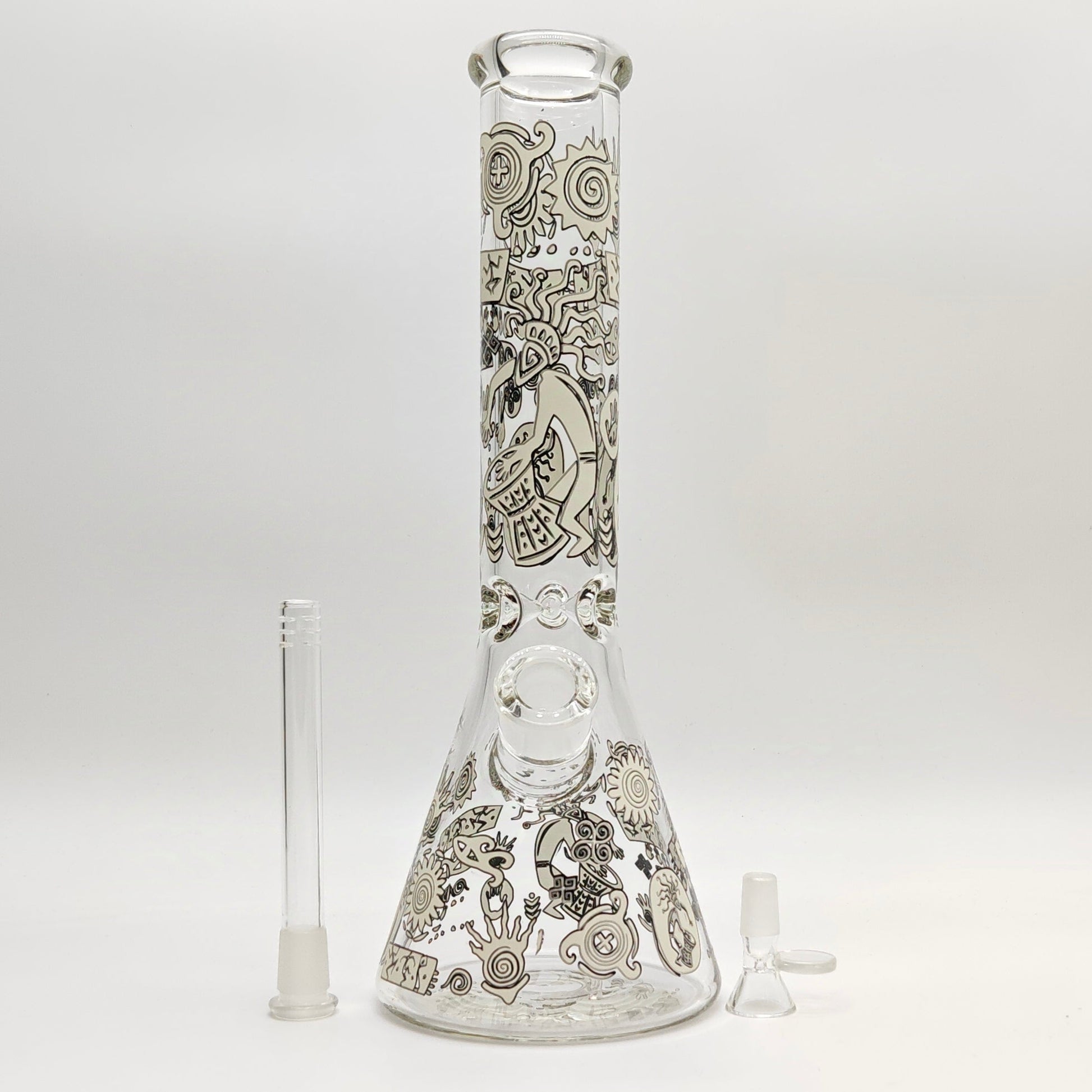 Glow in the dark 14" 7mm Egyptian Design Bong_8