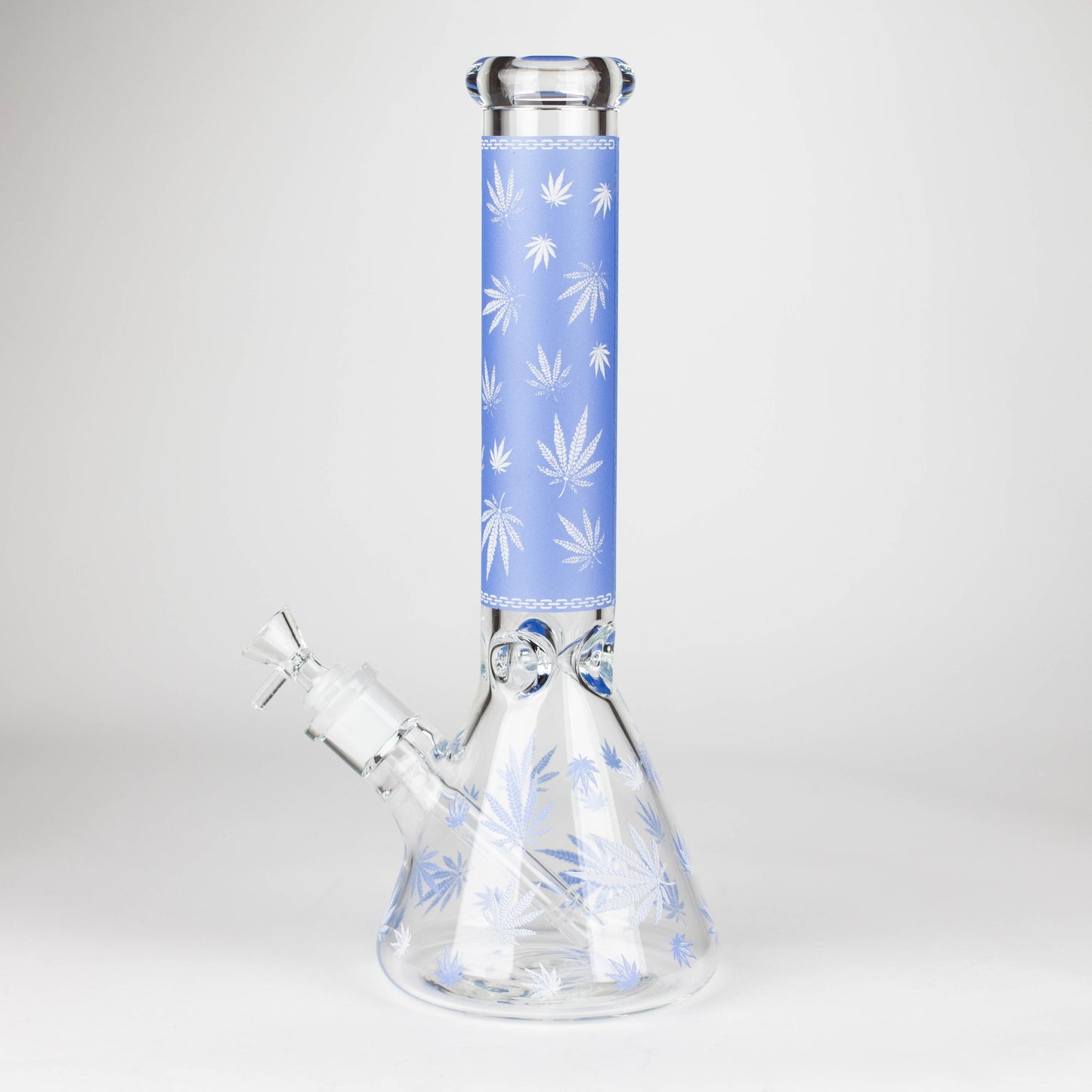 14" 7mm Leaf Design Grown In the Dark Water Bong_2