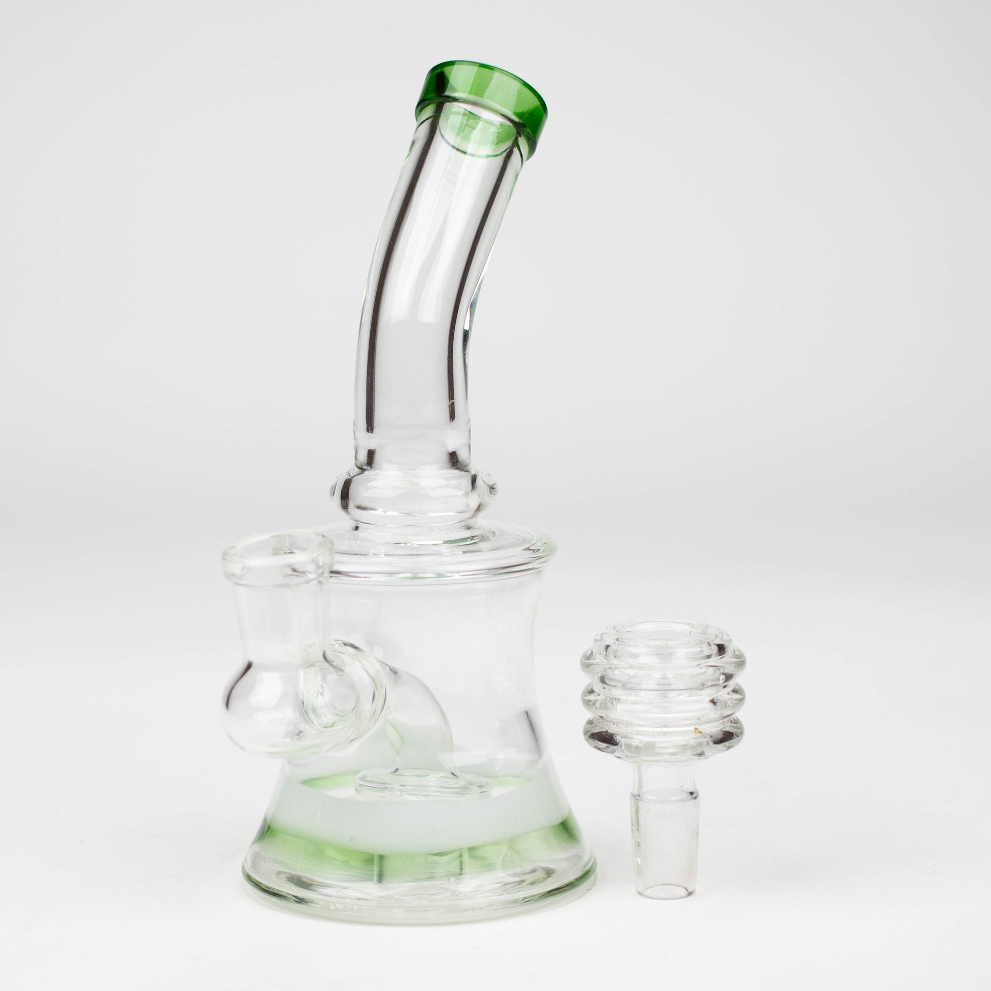 6.5" bent neck glass bong with diffuser_1