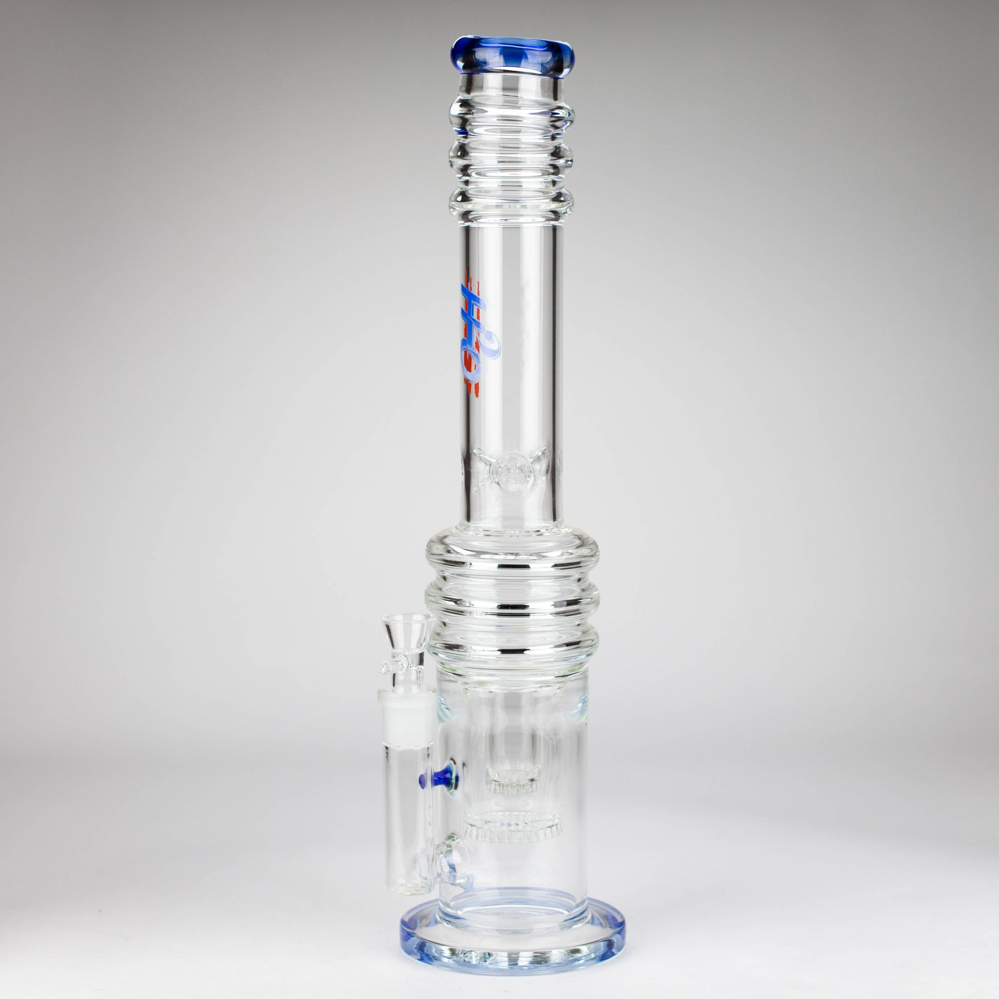 H2O | 18" 7mm glass bong with double layer honeycomb [H2O-5015]_4