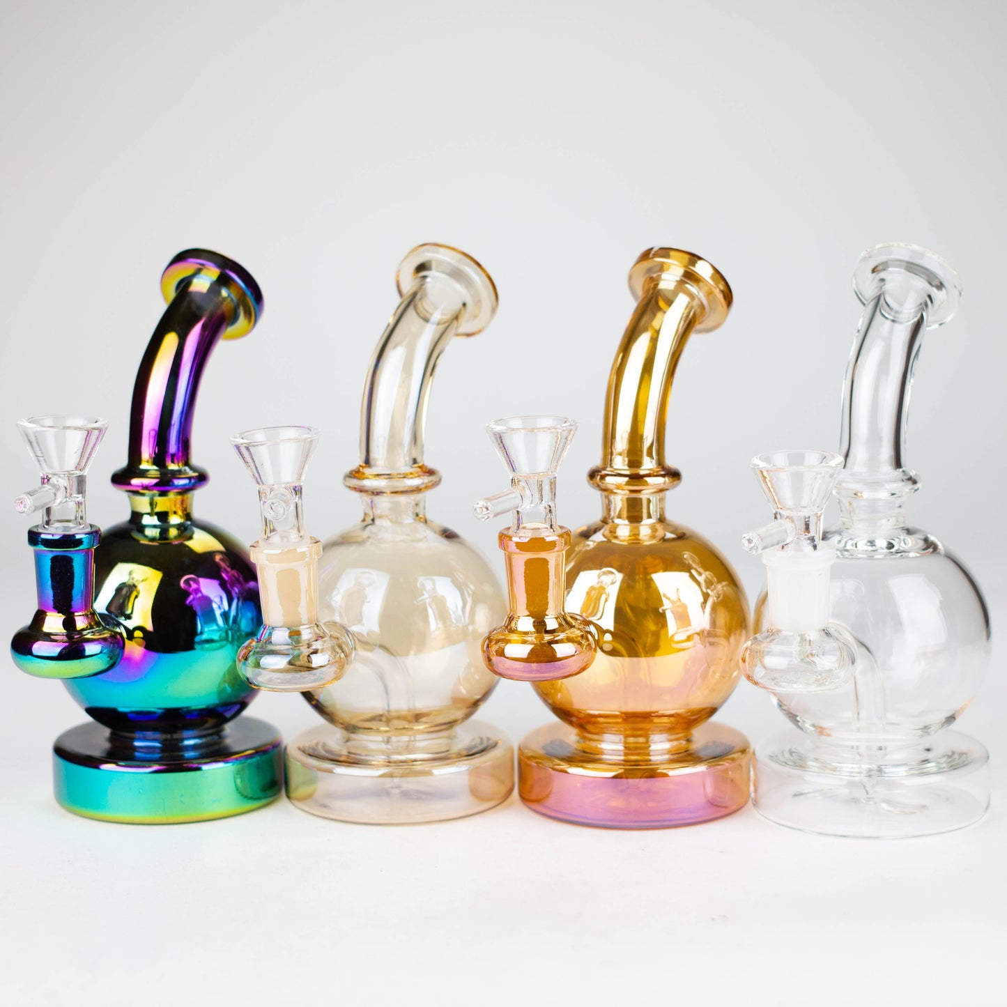 7" Solid Color Electroplate Glass Bong_0