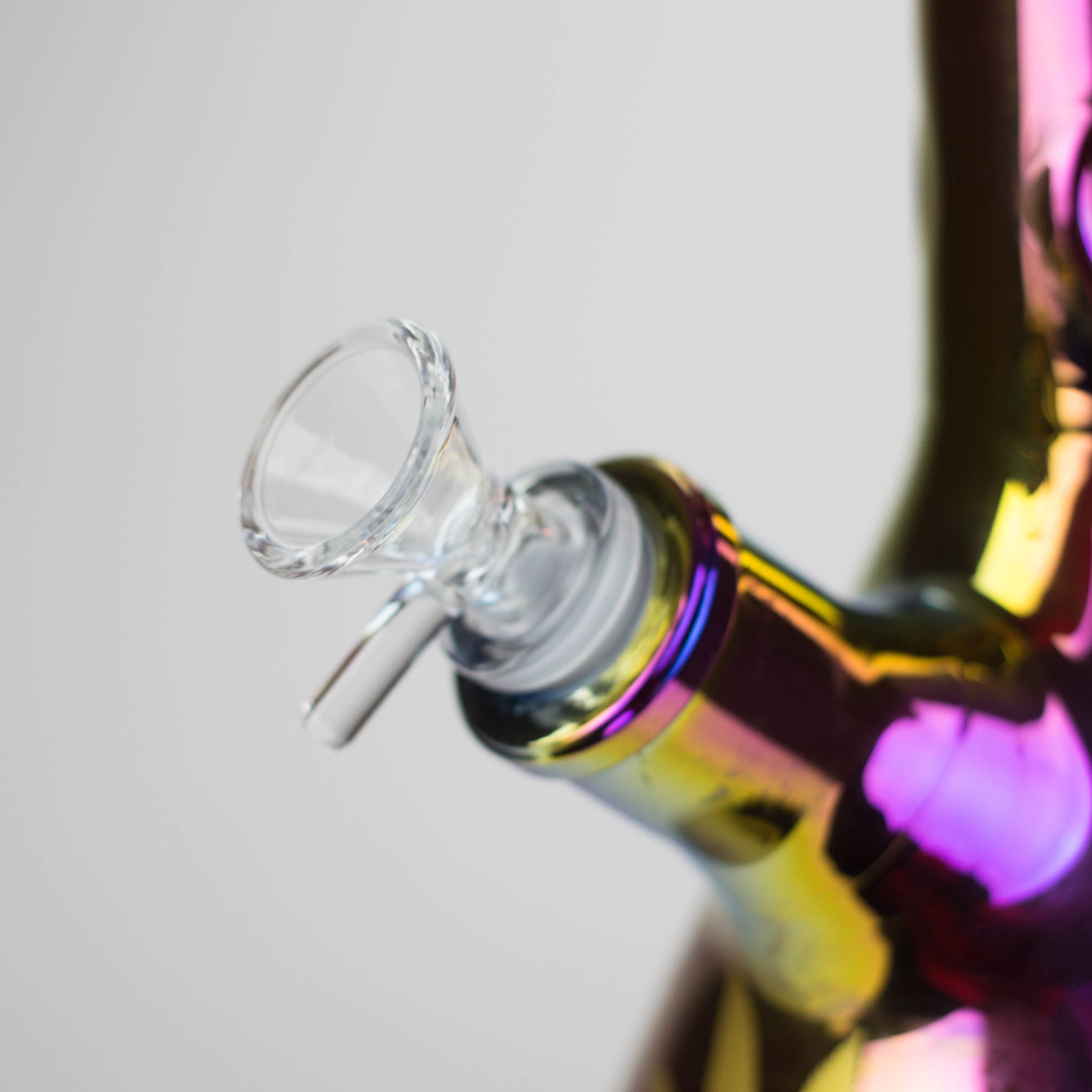 14" Leaf 7mm Glass Bong – Rainbow Oil Slick [AK080]_6