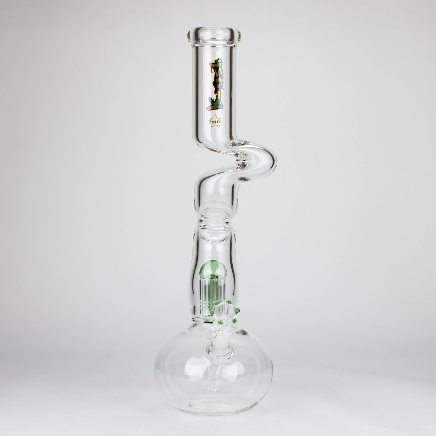 Kush | 17" Zig-Zag Rasta 420 glass bong_3