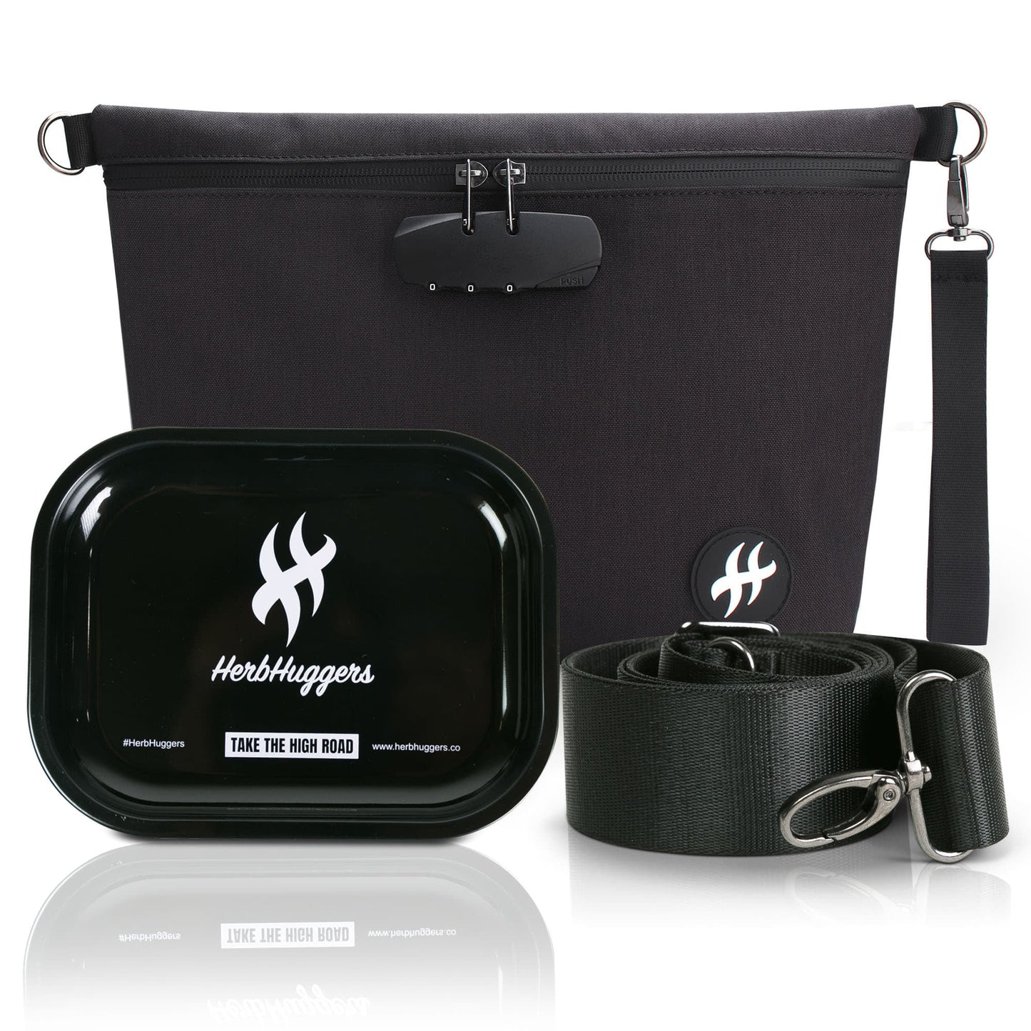 Herbhuggers | Smell Proof Bag with Combination Lock + Metal Rolling Tray_5