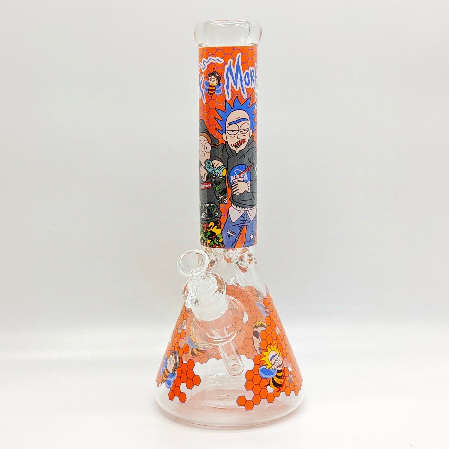 14" 7mm R&M Cartoon Beaker Glass Bong [P29]_8