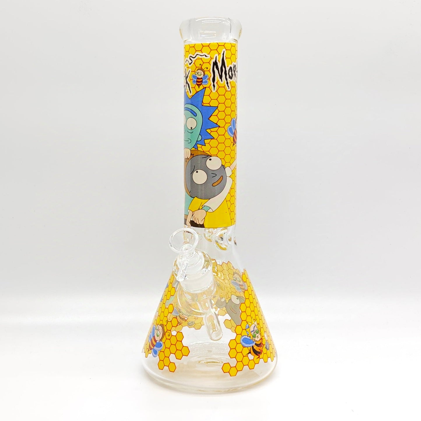 14" 7mm R&M Cartoon Beaker Glass Bong [P29]_5