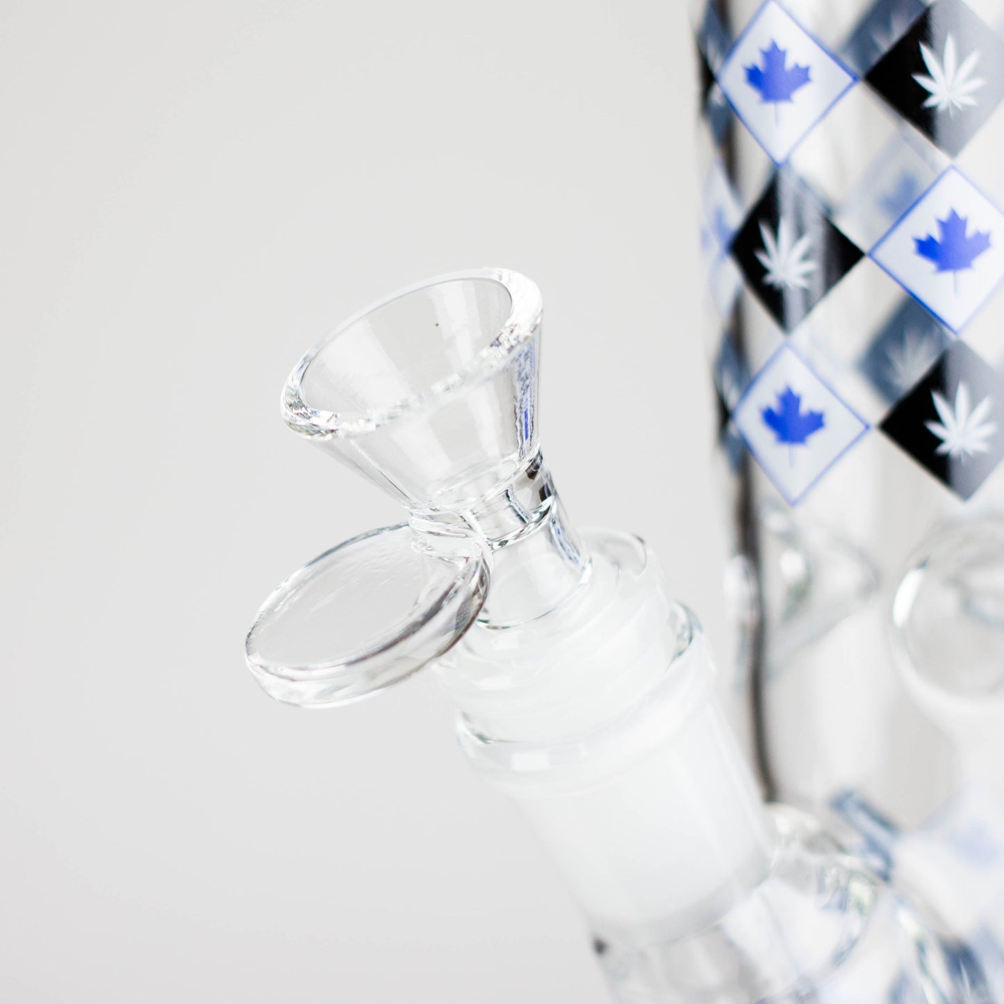 10" Color accented Staight Tube Glass Bong With Maple Leaf Design_1