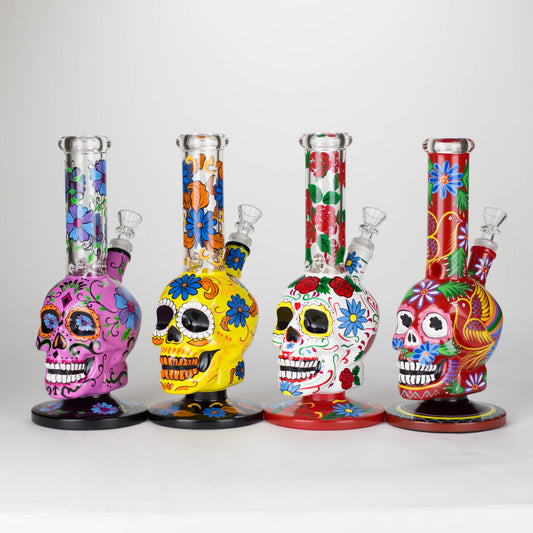 10" Sugar Skull-Themed glass bong [SK Series]_0