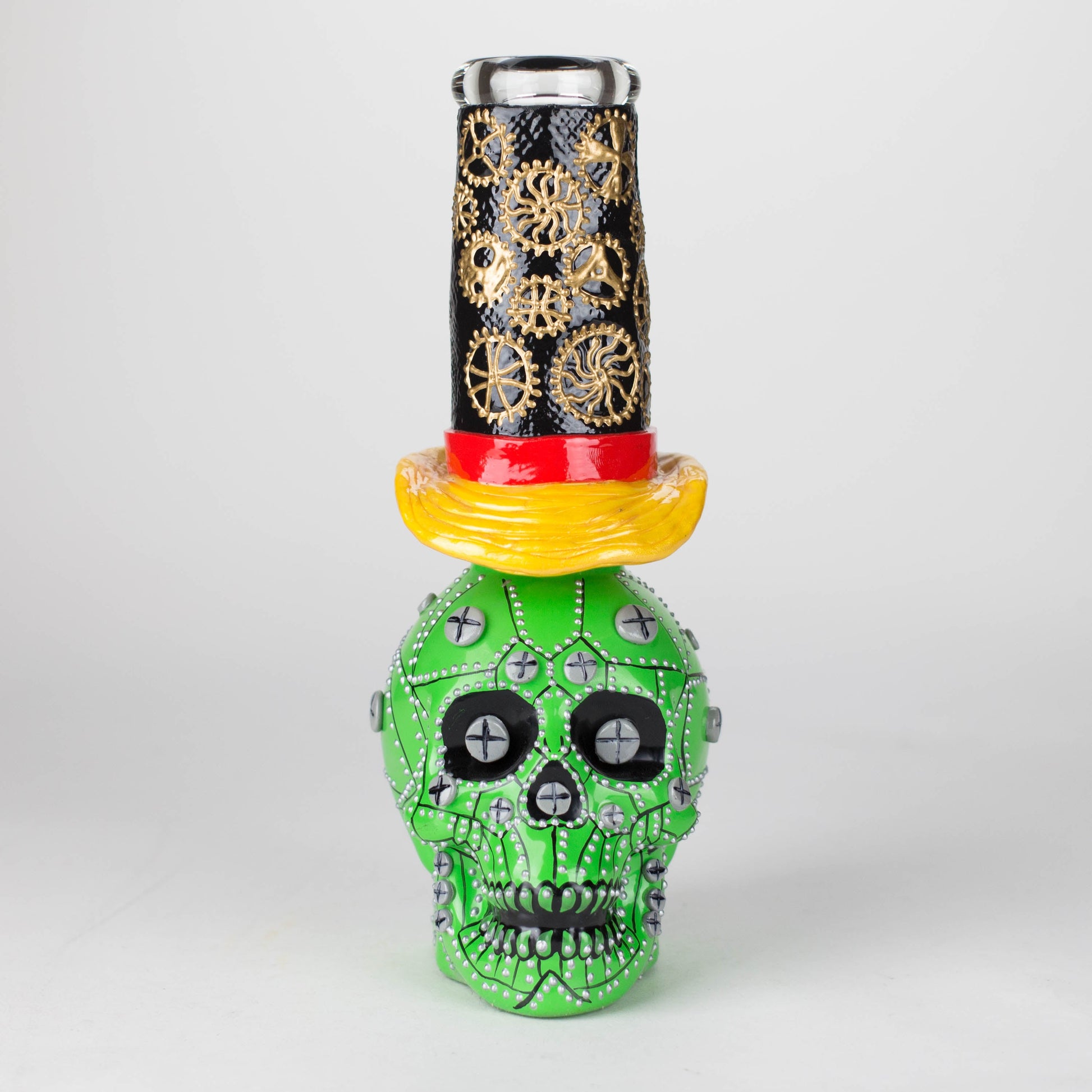 9" Wizard-Themed Sugar Skull Glass Bong [SK05]_8