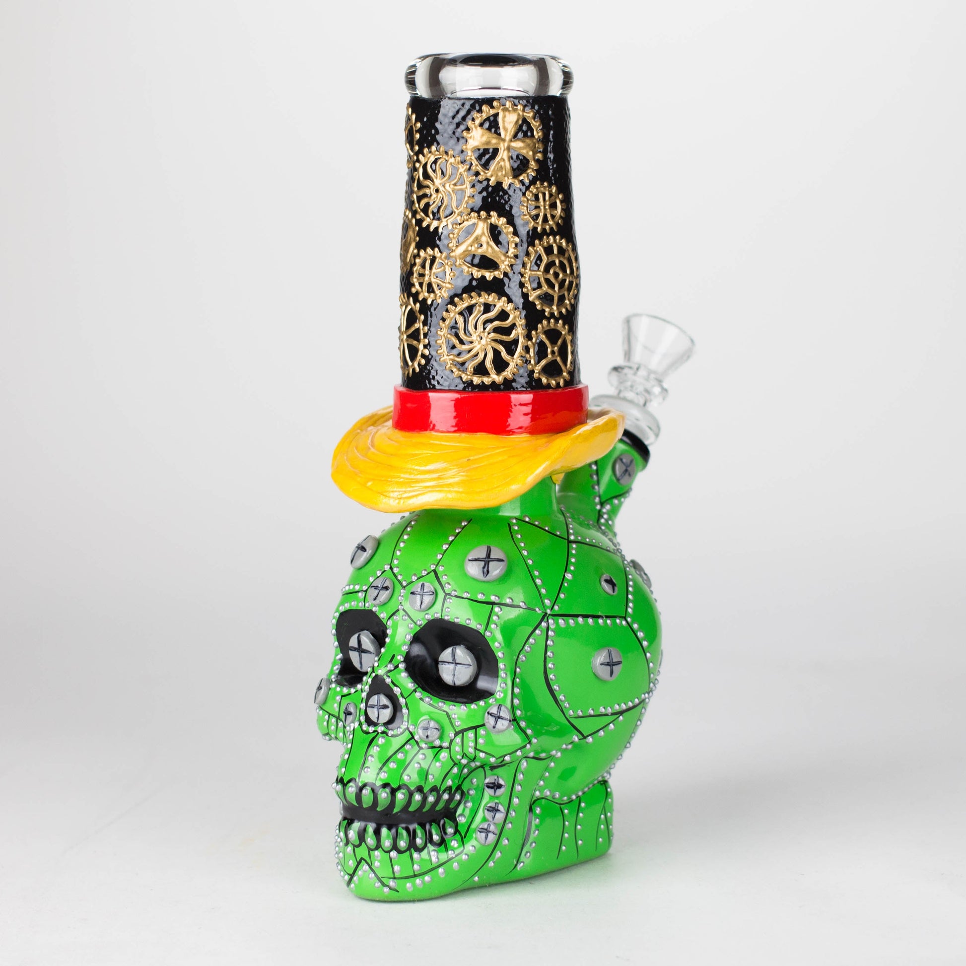 9" Wizard-Themed Sugar Skull Glass Bong [SK05]_0