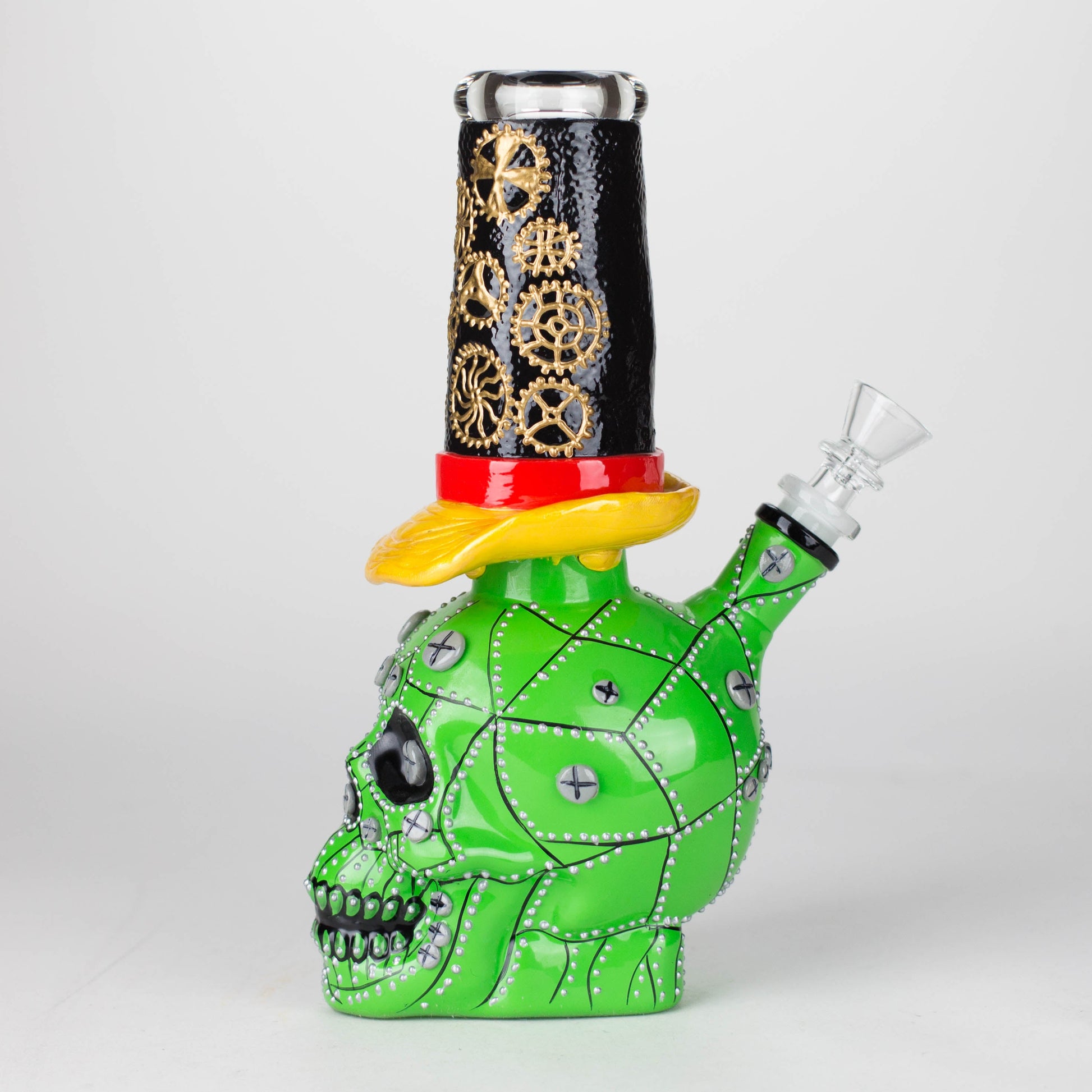 9" Wizard-Themed Sugar Skull Glass Bong [SK05]_1