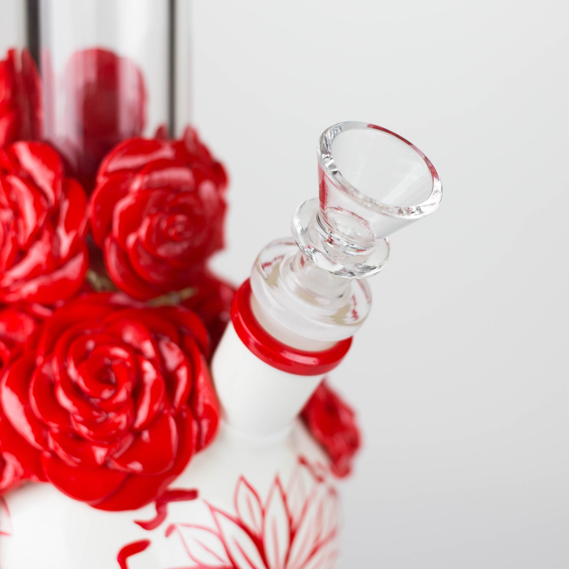 9" Rose sugar skull-themed glass bong [SK16]_6