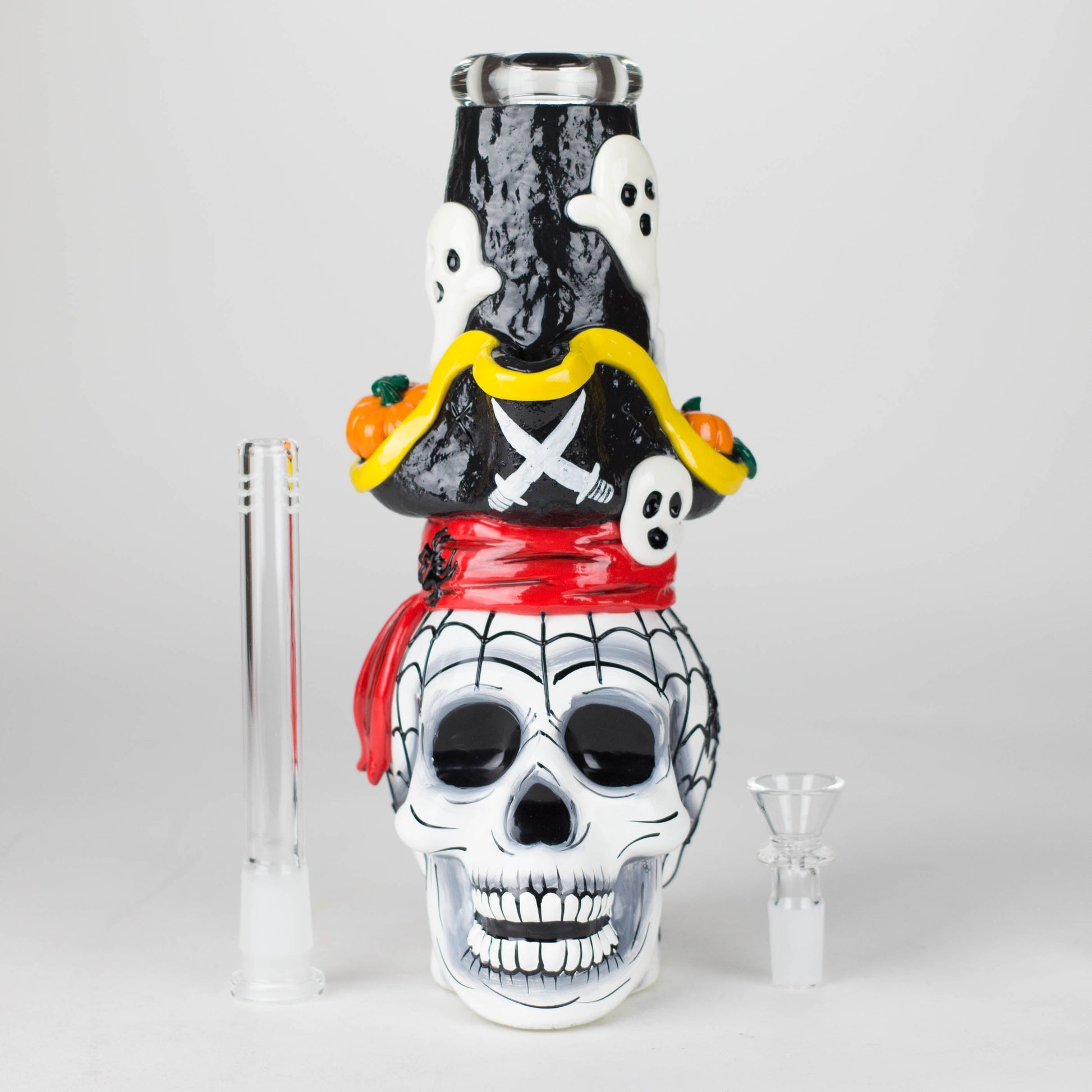 9" Pirate-Themed Sugar Skull Glass Bong [SK20]_7