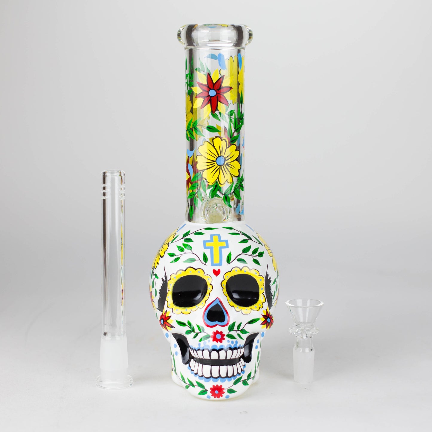 9" Sugar Skull-Themed glass bong [SK Series]_1