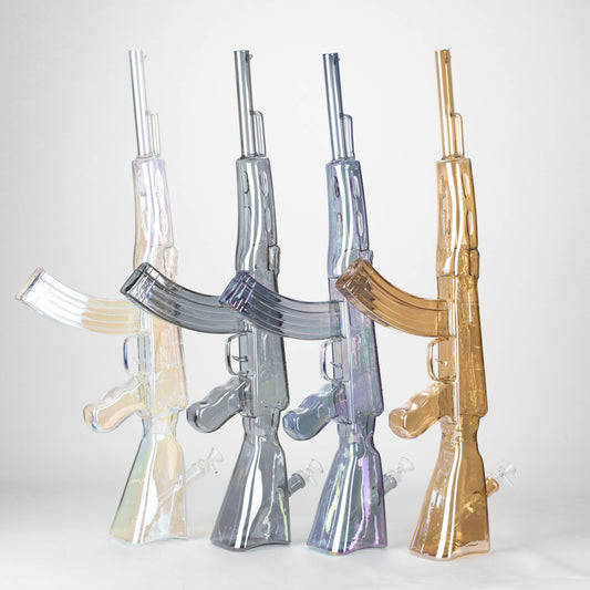 27" Electroplated AK-47 Design Glass Bong with Display Stand [GU001]_0