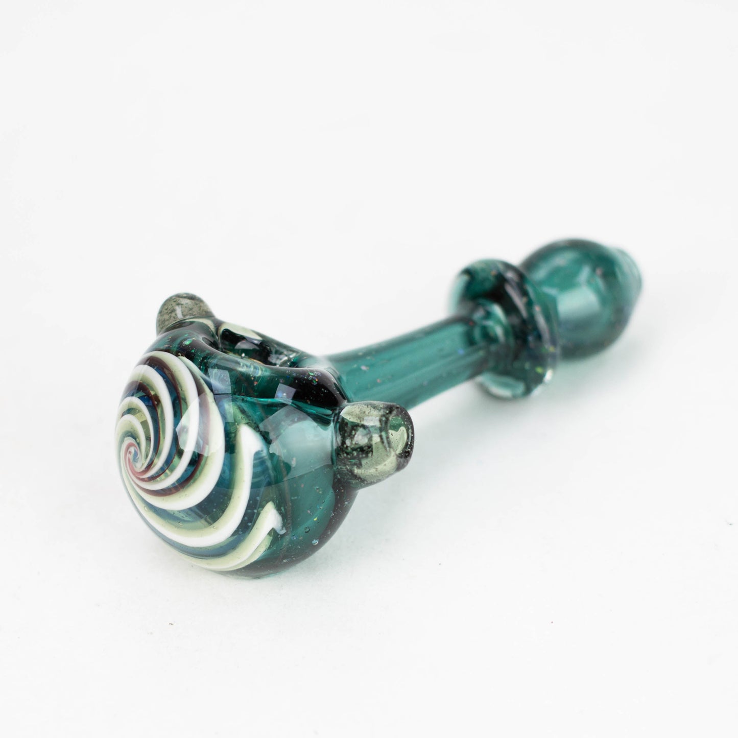 Shine Glassworks made in Canada | Crushed Opal Space fumed handpipe with spiral bowl_5