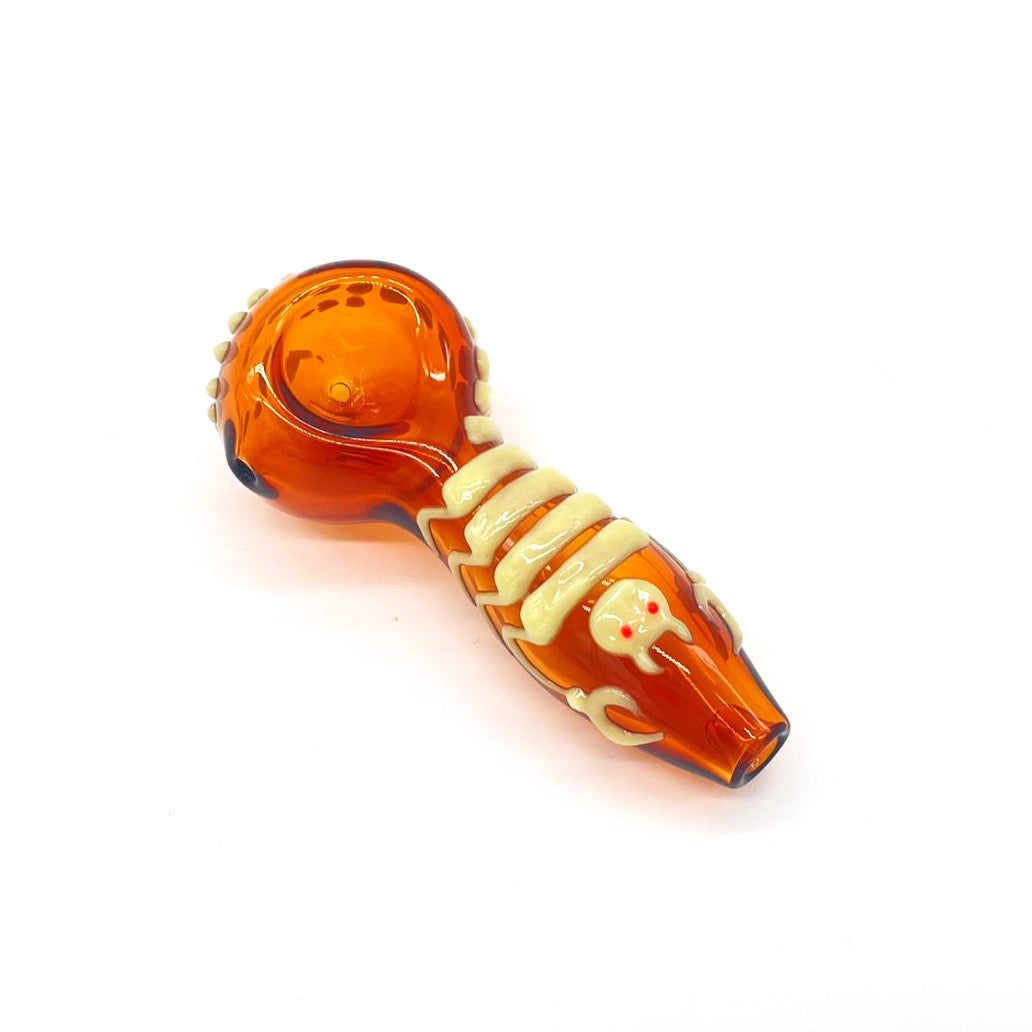 Scorpion Glow In The Dark Glass Smoking Spoon Hand Pipe_0