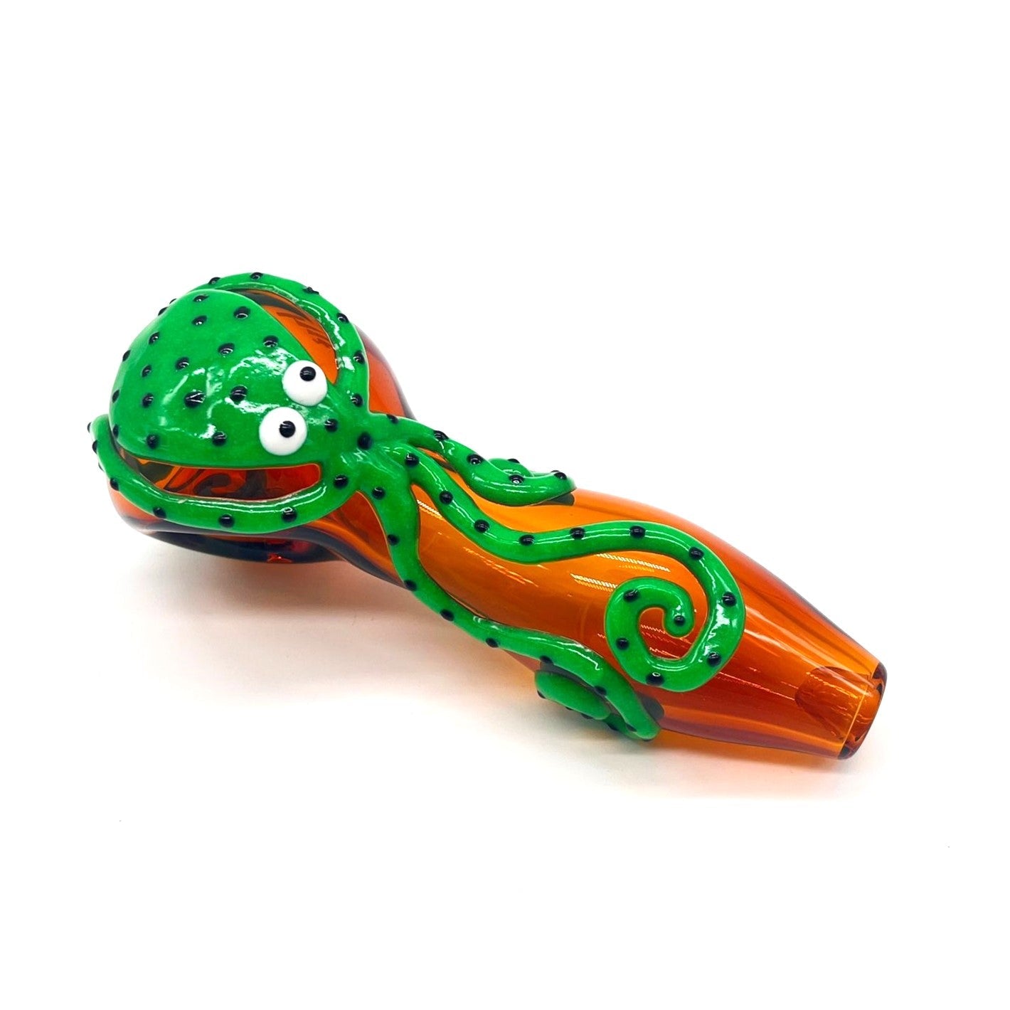 Octopus V2 Glow In The Dark Glass Smoking Spoon Hand Pipe_5