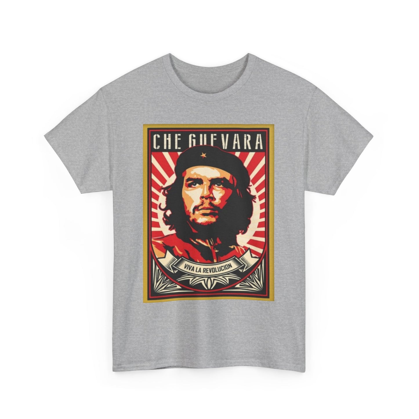 Che Guevara "Viva la Revolución" with Cuban Flag  - Graphic T-Shirt - Unisex Heavy Cotton Tee