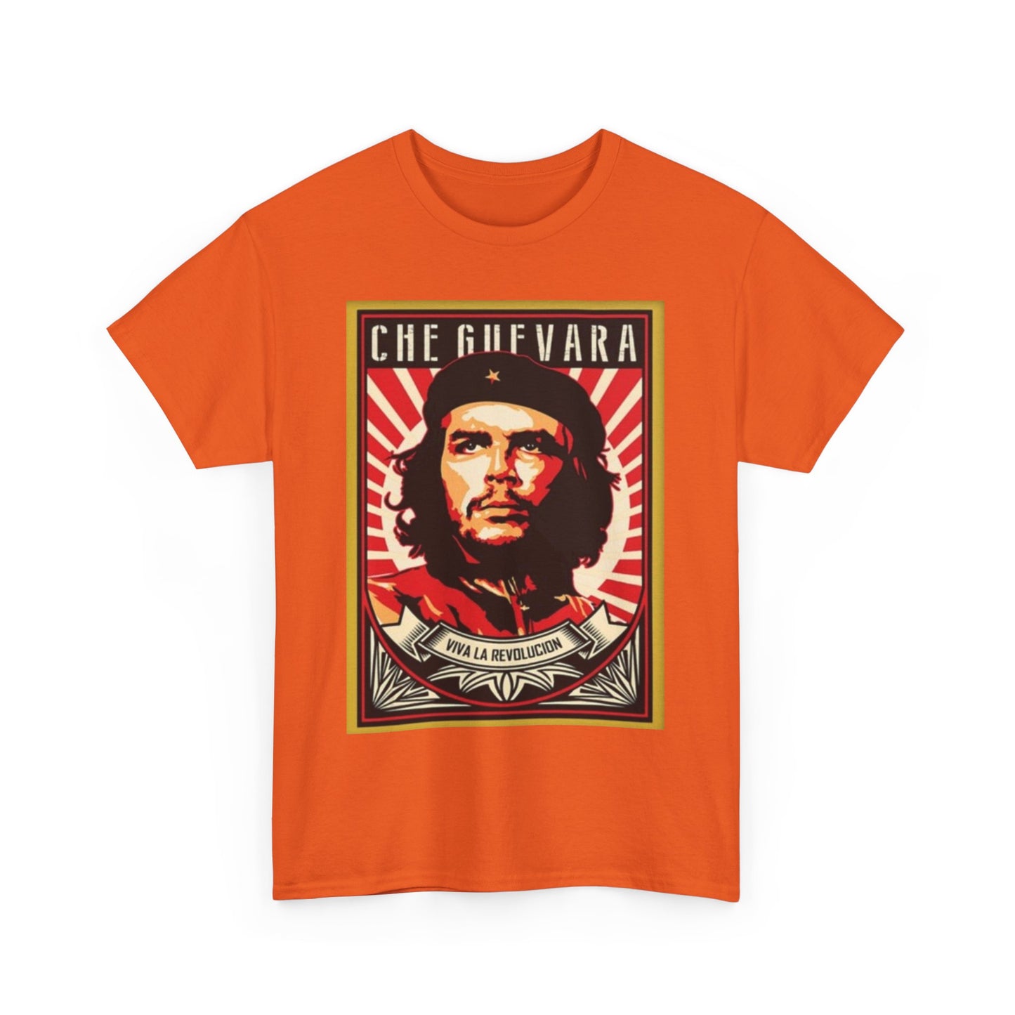 Che Guevara "Viva la Revolución" with Cuban Flag  - Graphic T-Shirt - Unisex Heavy Cotton Tee