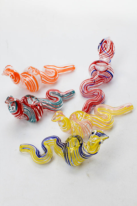 Cobra shape glass large hand pipe_0