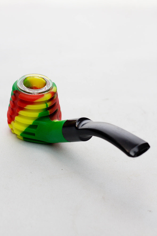 Sherlock Silicone pipe in display with glass bowl-WP134_3