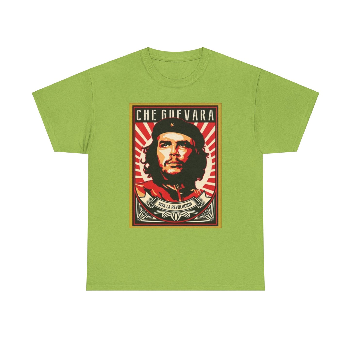 Che Guevara "Viva la Revolución" with Cuban Flag  - Graphic T-Shirt - Unisex Heavy Cotton Tee