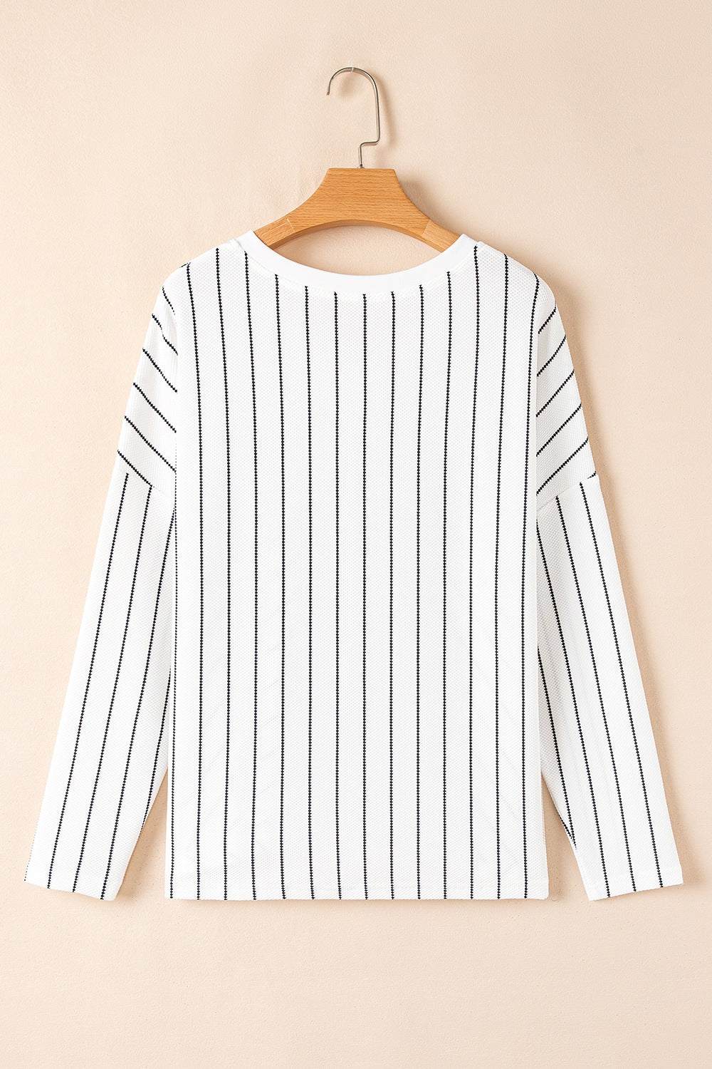 Striped V-Neck Long Sleeve Blouse