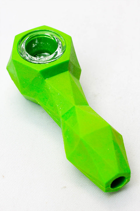 Silicone hand pipe with multi holes glass bowl ( GP1538 )_5