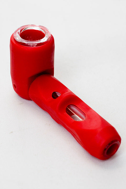 Silicone hand pipe with multi holes glass bowl and tube ( GP1537 )_2