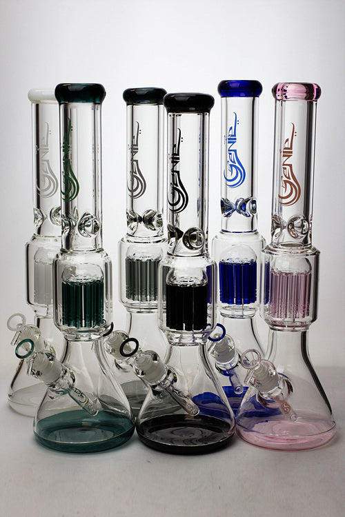 17.5" Genie 10-arm  9 mm colored bottom glass bong ( GE4180 )_0